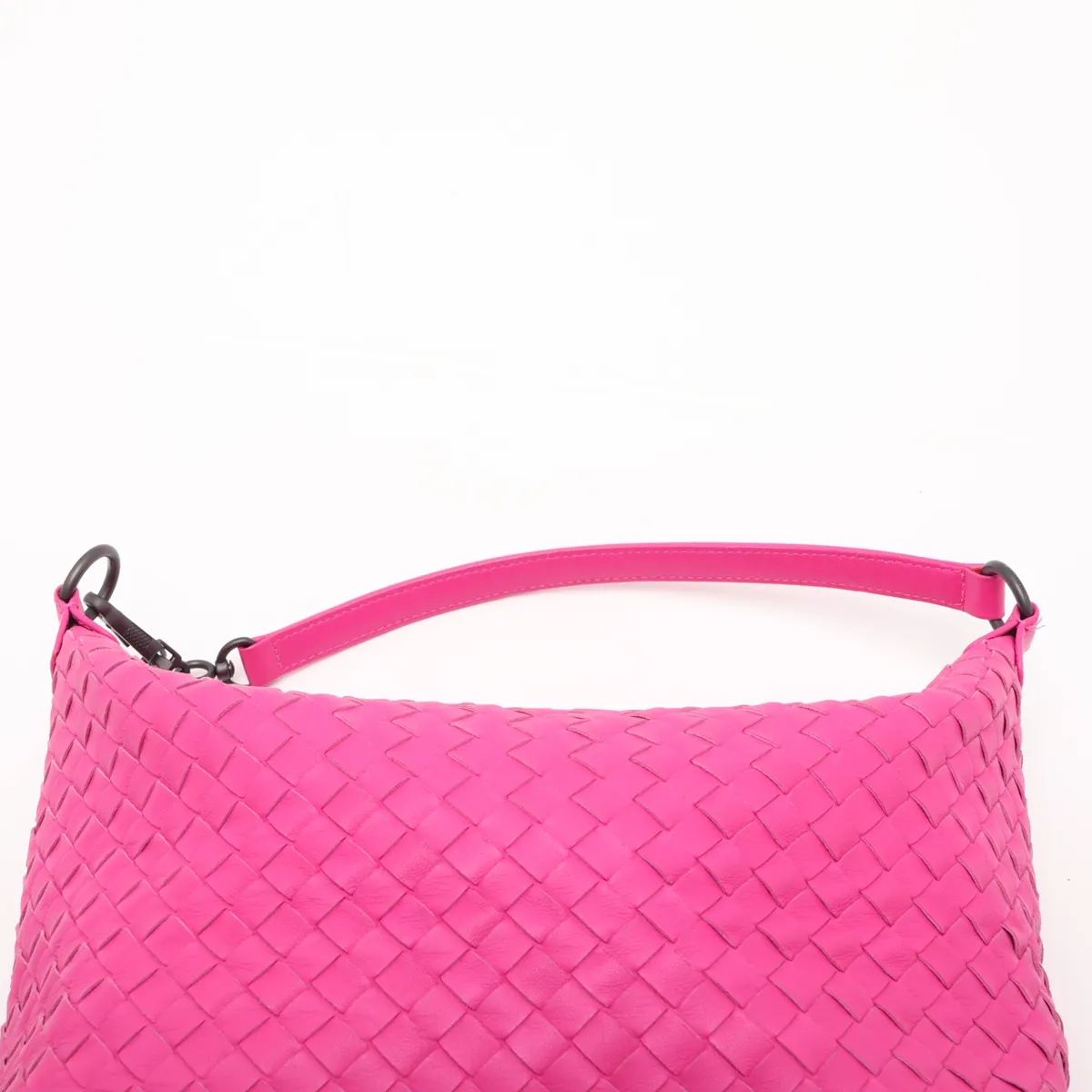 Intrecciato Leather Shoulder Bag, Pink — view 6