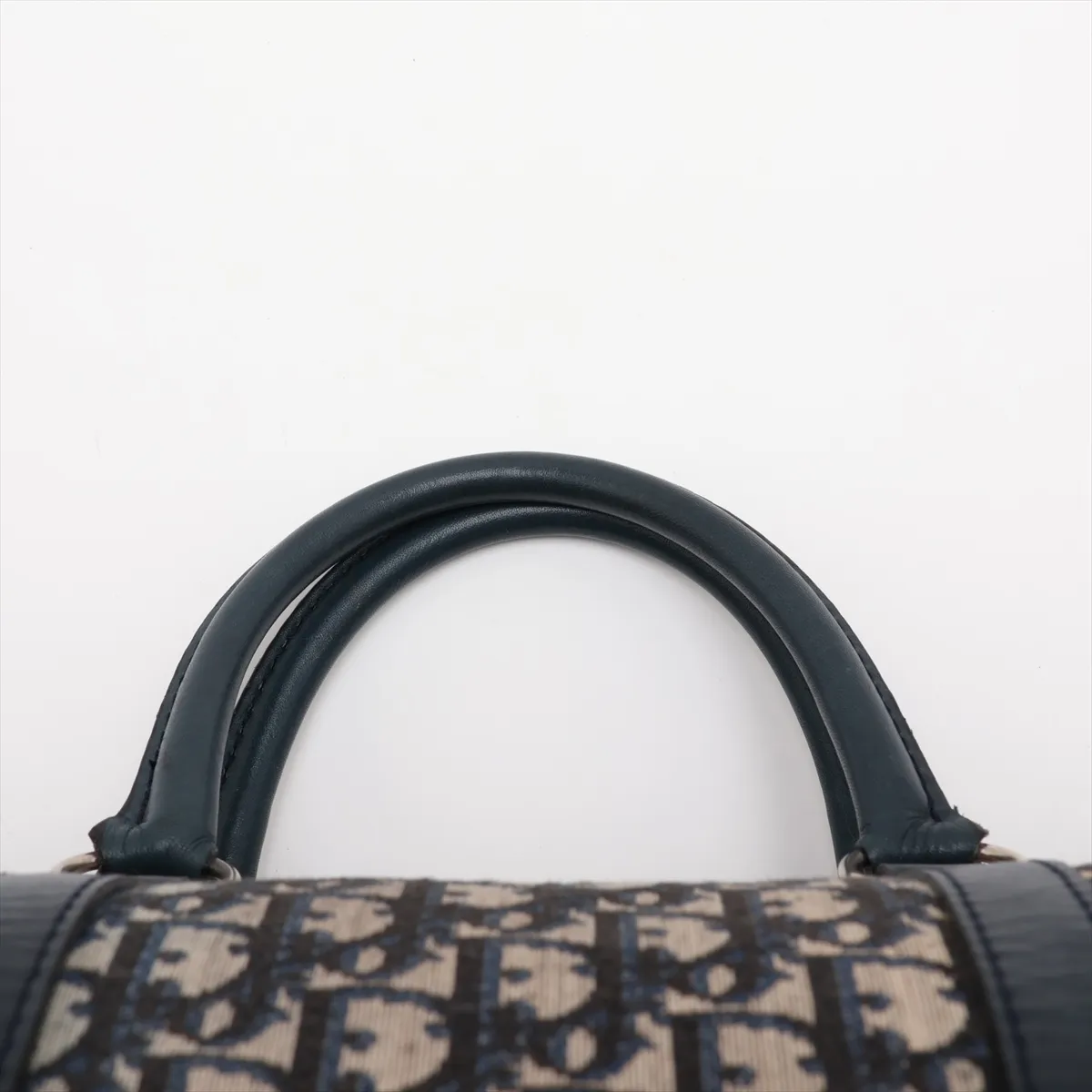 Trotter Canvas x Leather Boston Bag, Navy — view 6