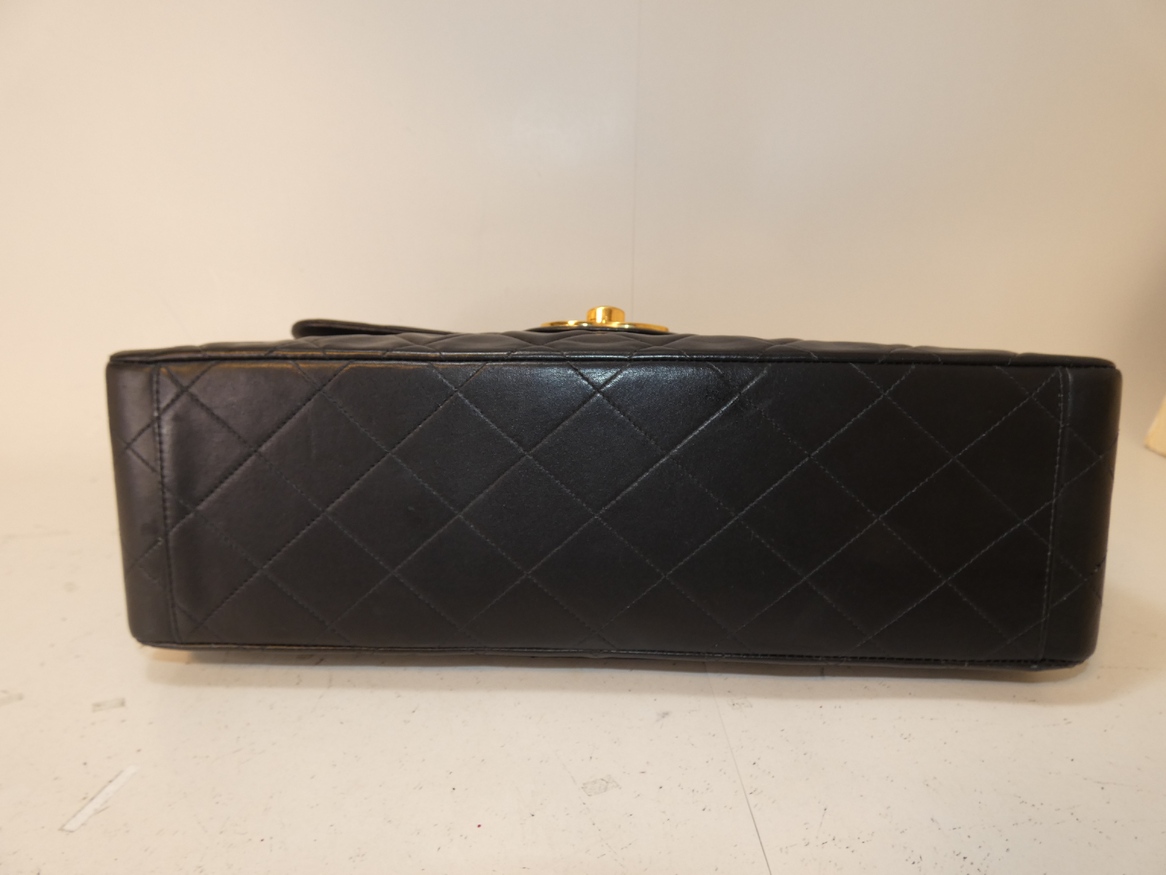 Large Matelassé Black Chain Shoulder Bag — view 5