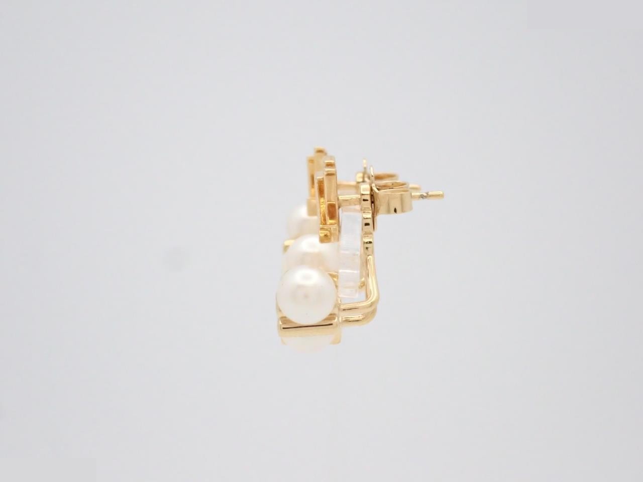 Mini Gram Pearl Earrings — view 3