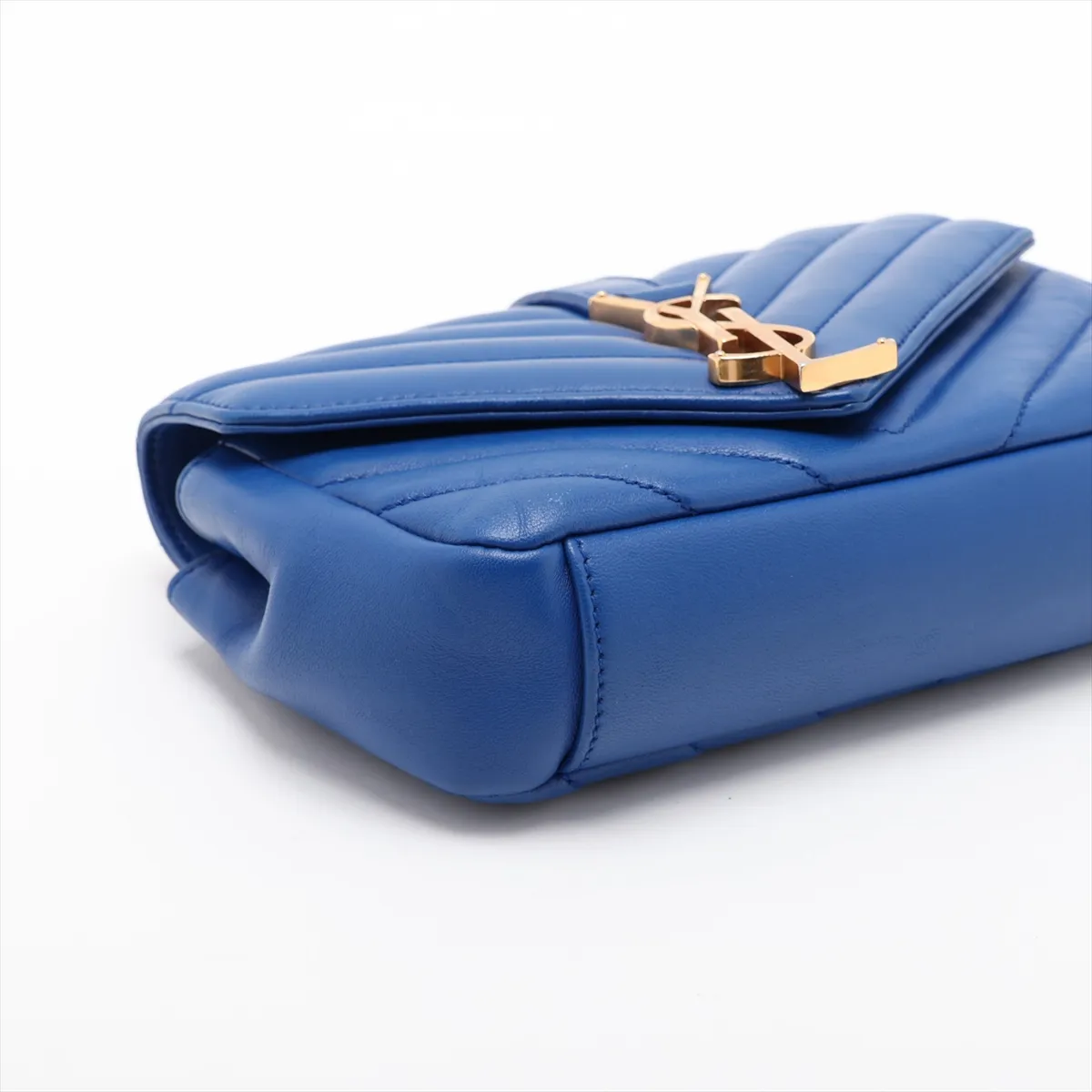 Classic Baby Chai Leather Chain Shoulder Bag, Blue, 399289 — view 4
