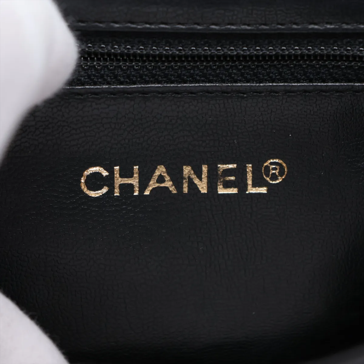 Coco Mark Caviar Skin Chain Backpack, Black with Gold Hardware, Item No. 3397534 (Serial Number 3) — view 11