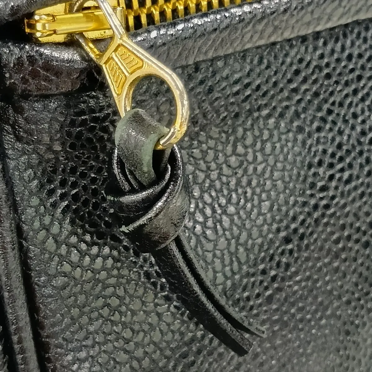 Coco Mark Caviar Skin Chain Backpack, Black with Gold Hardware, Item No. 3397534 (Serial Number 3) — view 14