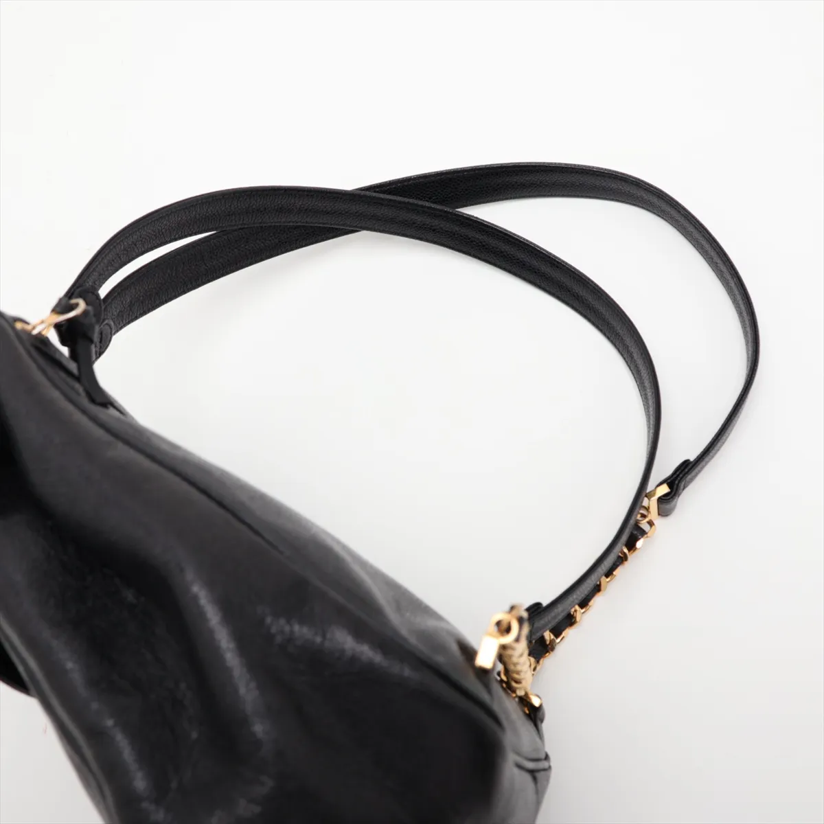 Coco Mark Caviar Skin Chain Backpack, Black with Gold Hardware, Item No. 3397534 (Serial Number 3) — view 6