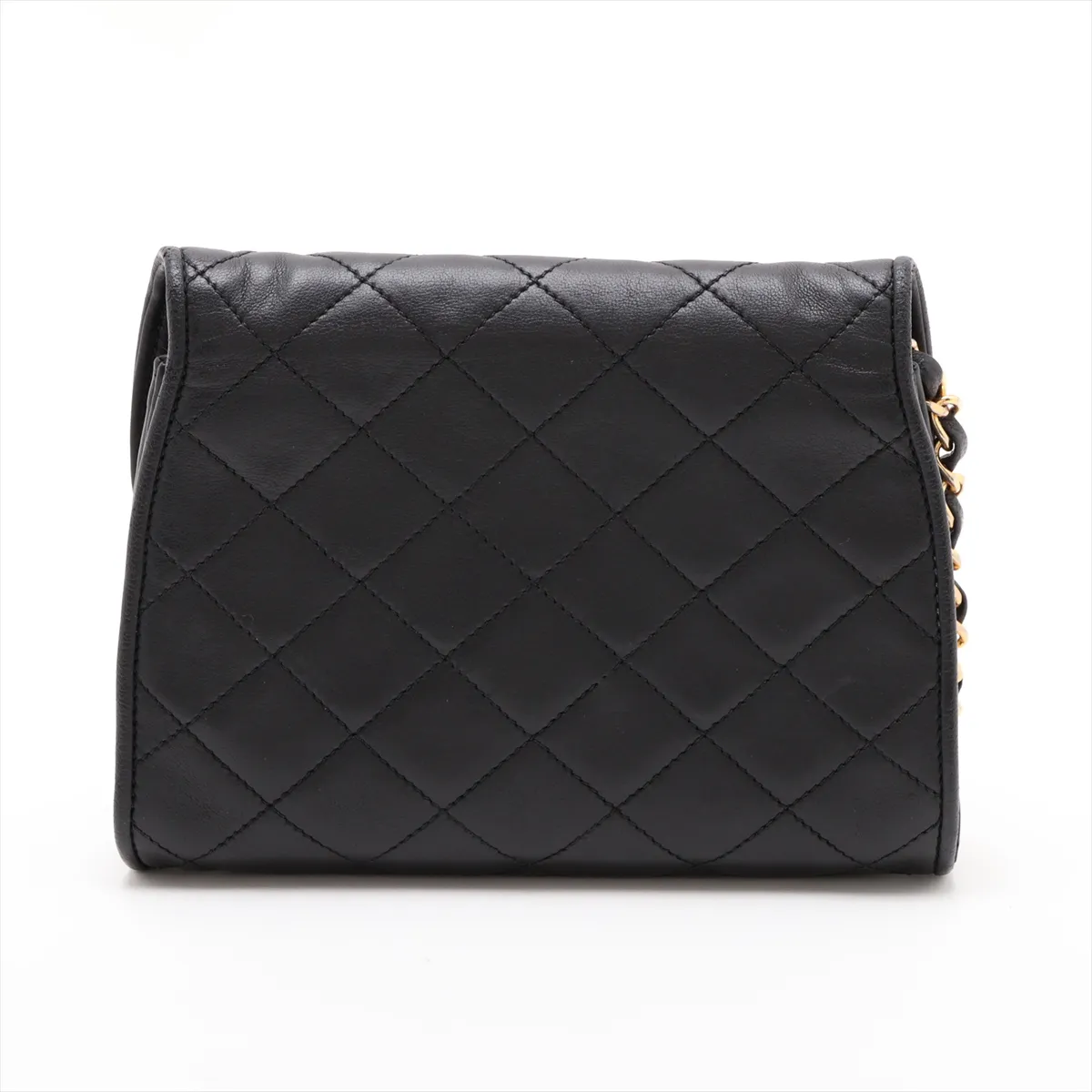 Matelassé Lambskin Chain Shoulder Bag, Paris Limited Edition, Black with Gold Hardware, 3118752, Series 3 — view 2