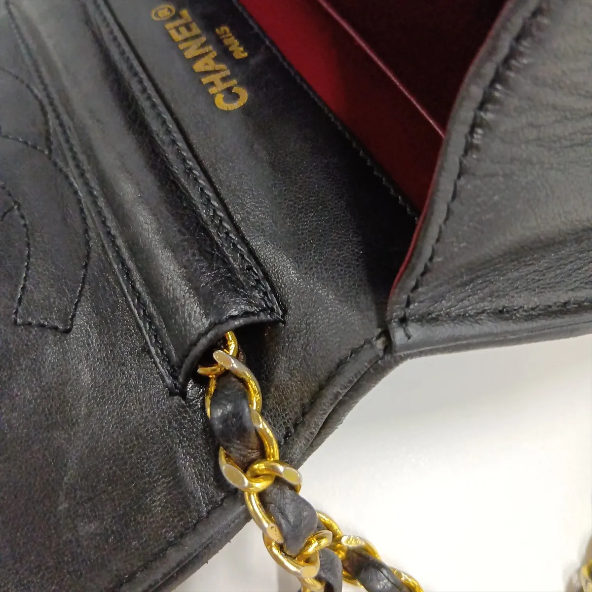 Matelassé Lambskin Chain Shoulder Bag, Paris Limited Edition, Black with Gold Hardware, 3118752, Series 3 — view 13