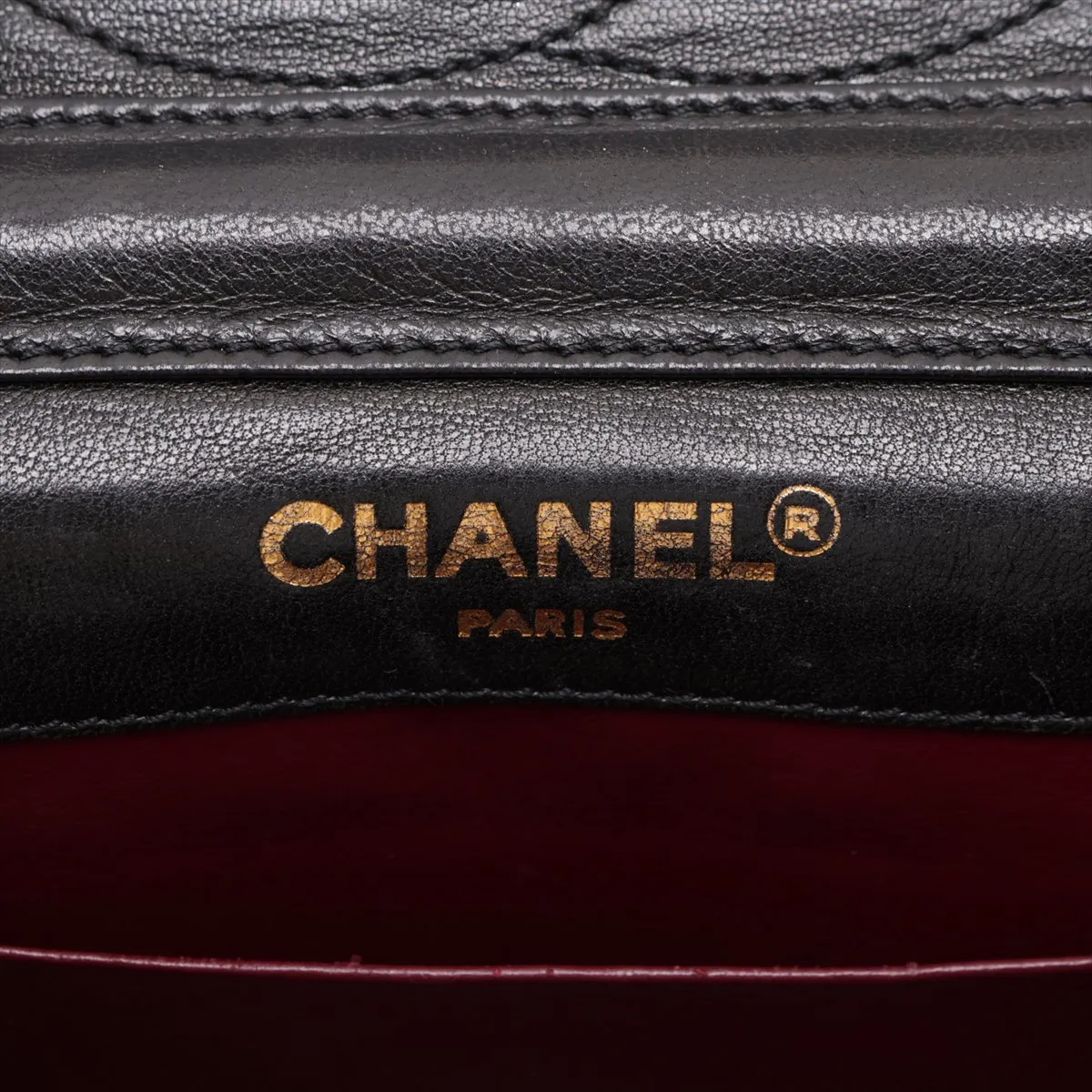 Matelassé Lambskin Chain Shoulder Bag, Paris Limited Edition, Black with Gold Hardware, 3118752, Series 3 — view 8