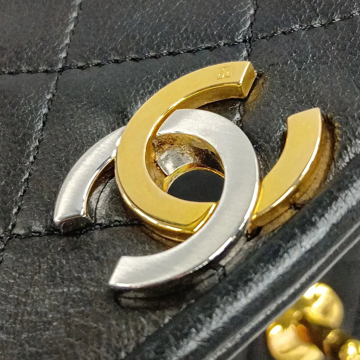 Matelassé Lambskin Chain Shoulder Bag, Paris Limited Edition, Black with Gold Hardware, 3118752, Series 3 — view 10