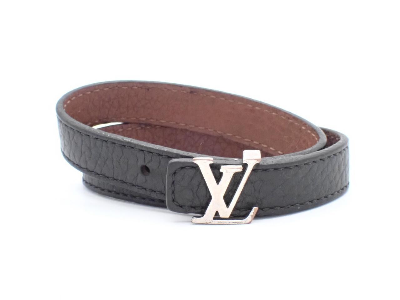 LV bracelet, leather, wrist circumference approximately 18cm