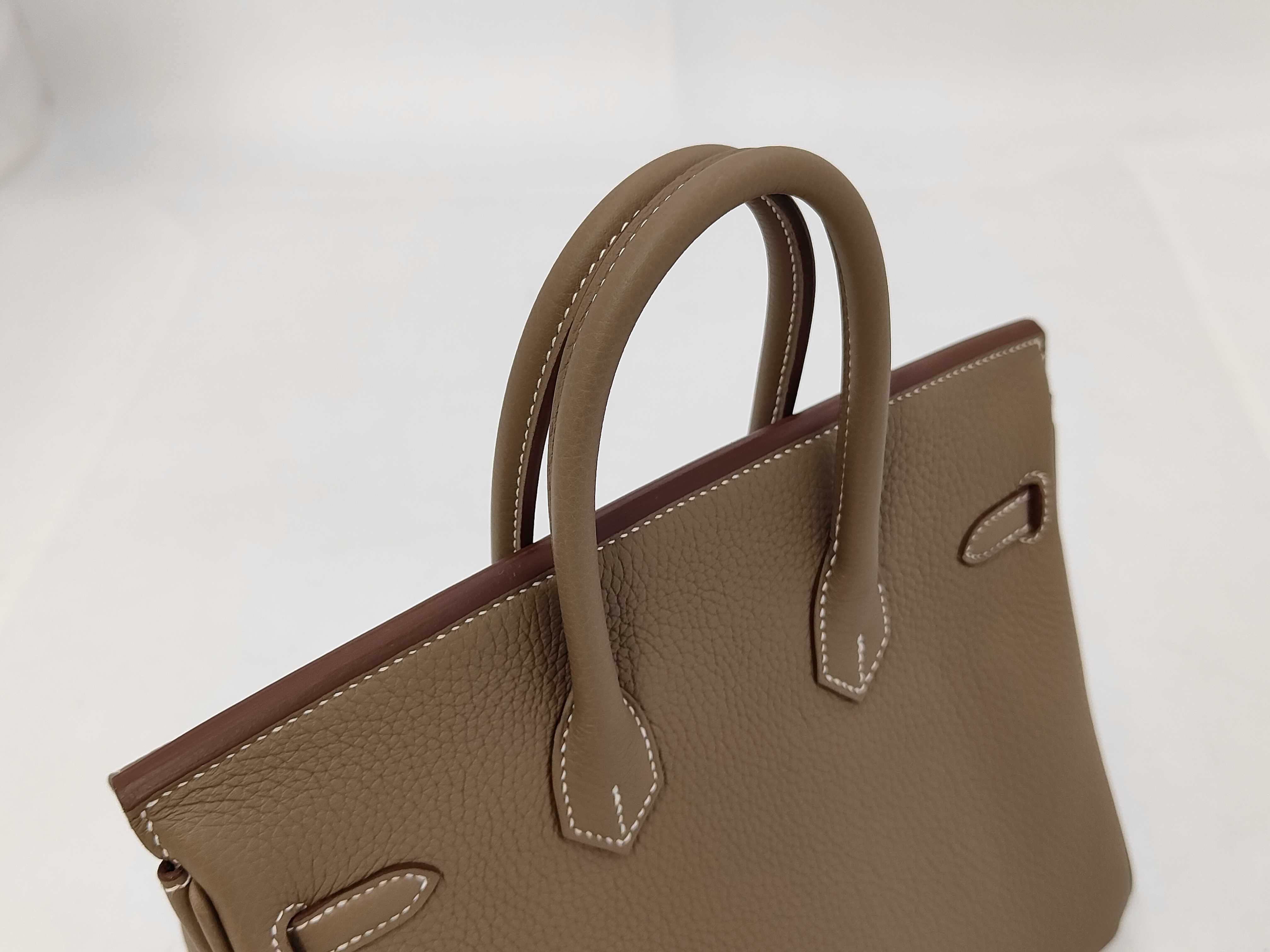 Birkin 25 Togo Etoupe Silver Hardware G Stamp Handbag — view 5