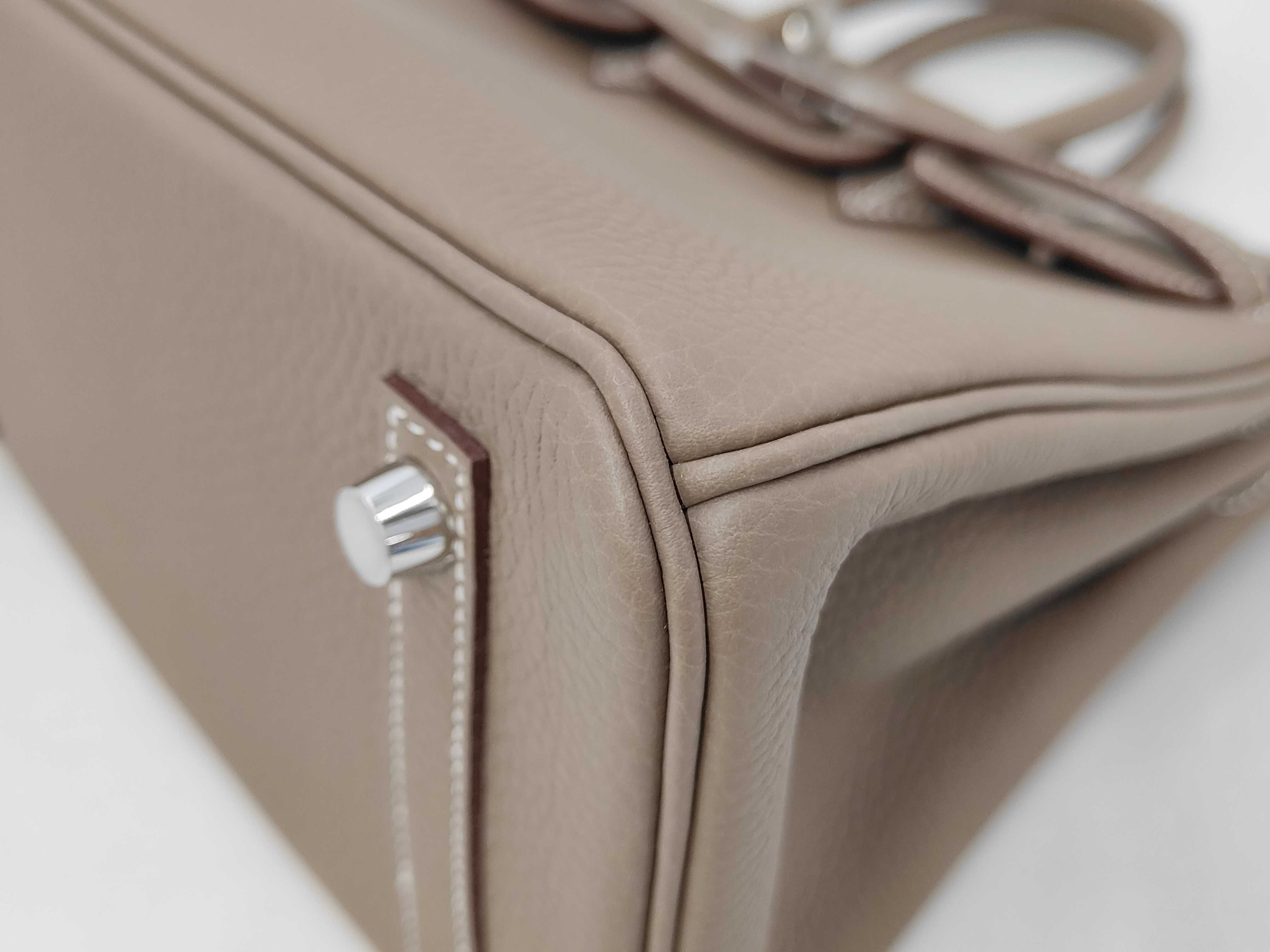 Birkin 25 Togo Etoupe Silver Hardware G Stamp Handbag — view 7