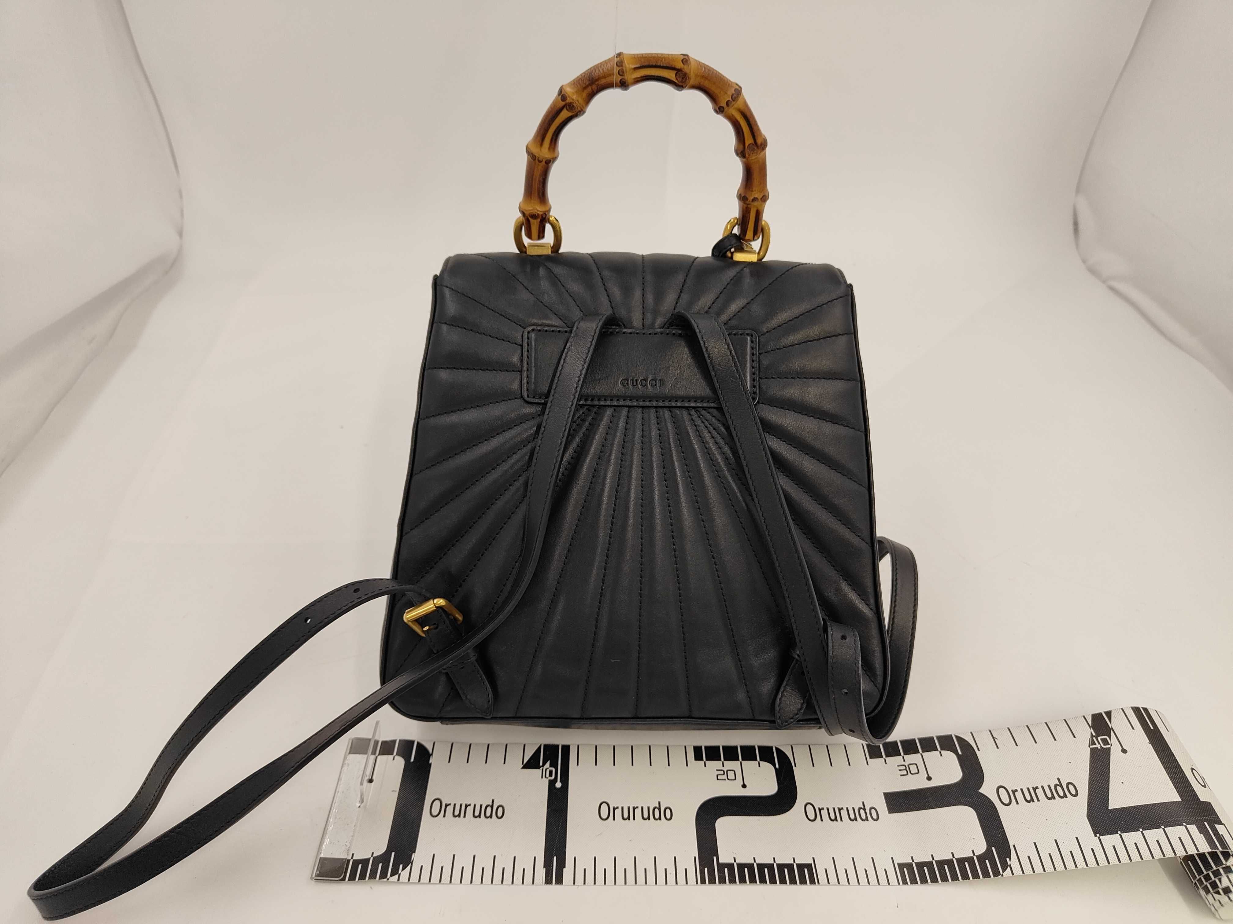 Bamboo Queen Margaret Bamboo Leather Backpack Handbag — view 2
