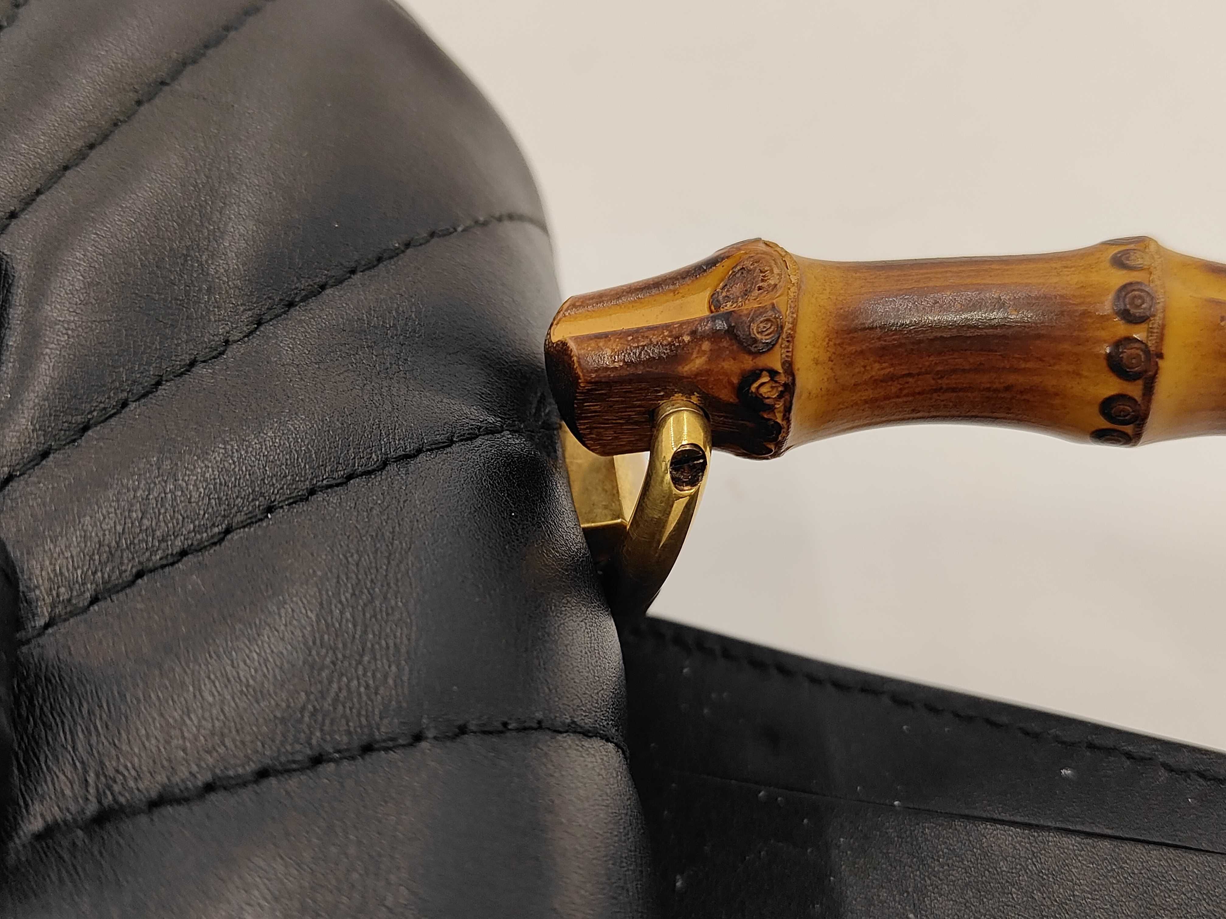 Bamboo Queen Margaret Bamboo Leather Backpack Handbag — view 5