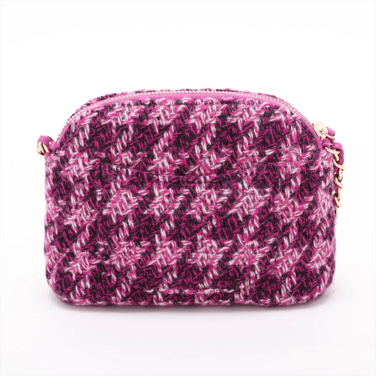 Matelassé Tweed x Leather Chain Shoulder Bag, Purple, Gold Hardware, CL3U982K, Random Serial Number, Year Gift — view 2