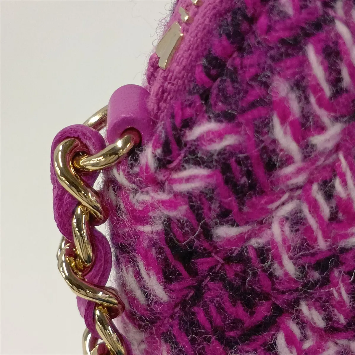 Matelassé Tweed x Leather Chain Shoulder Bag, Purple, Gold Hardware, CL3U982K, Random Serial Number, Year Gift — view 11
