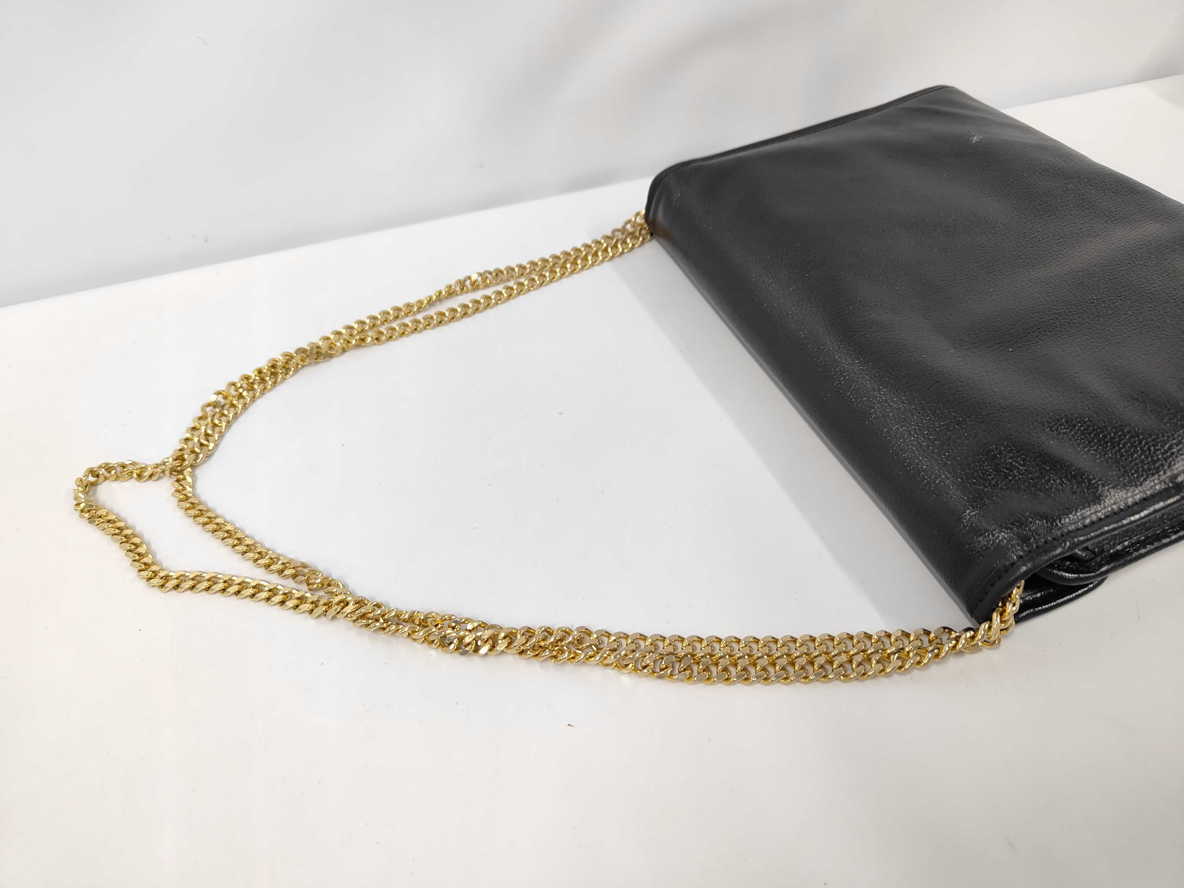 chain shoulder bag, black, stiff clasp. — view 5