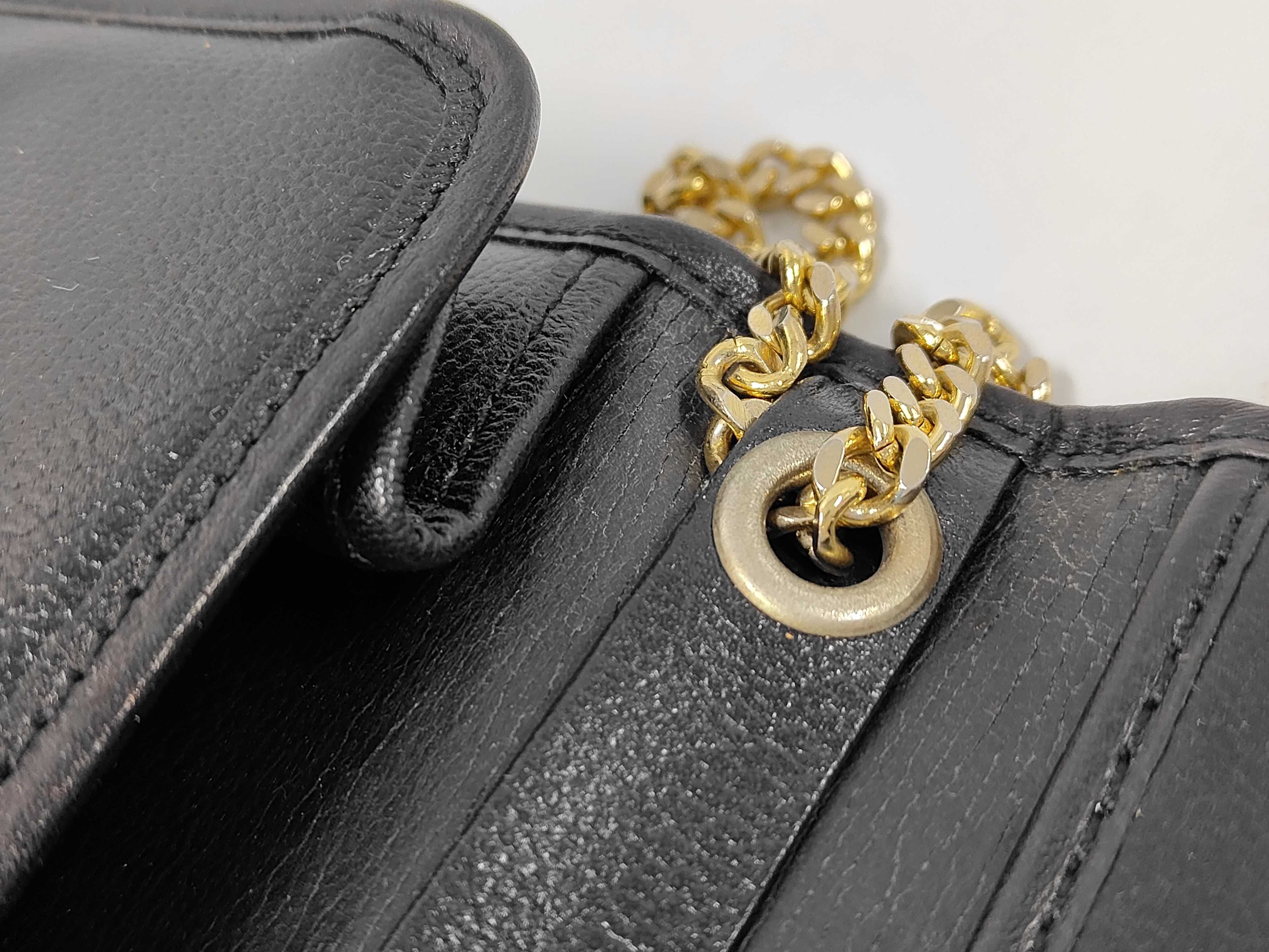 chain shoulder bag, black, stiff clasp. — view 7