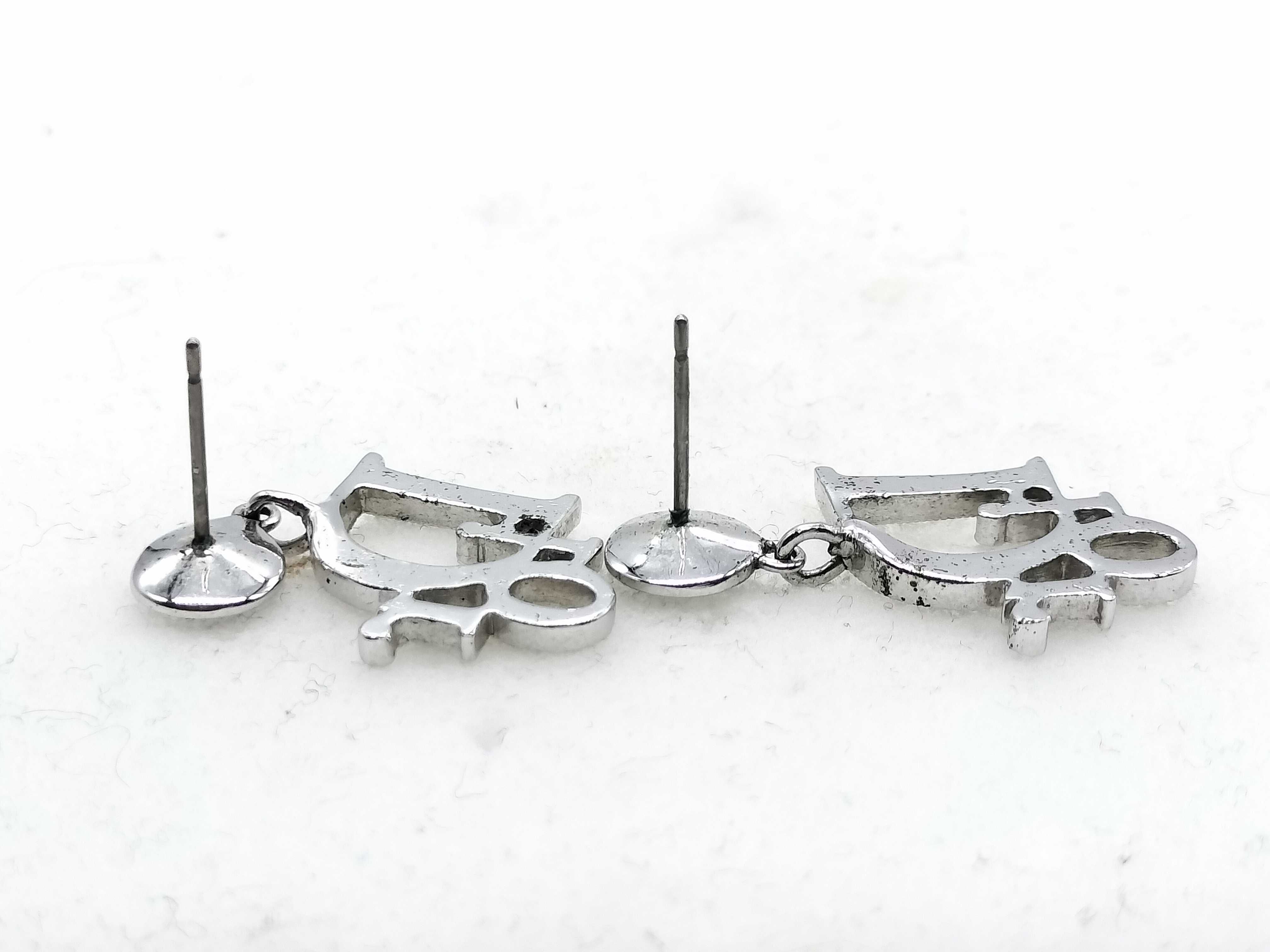 logo rhinestone earrings — view 5