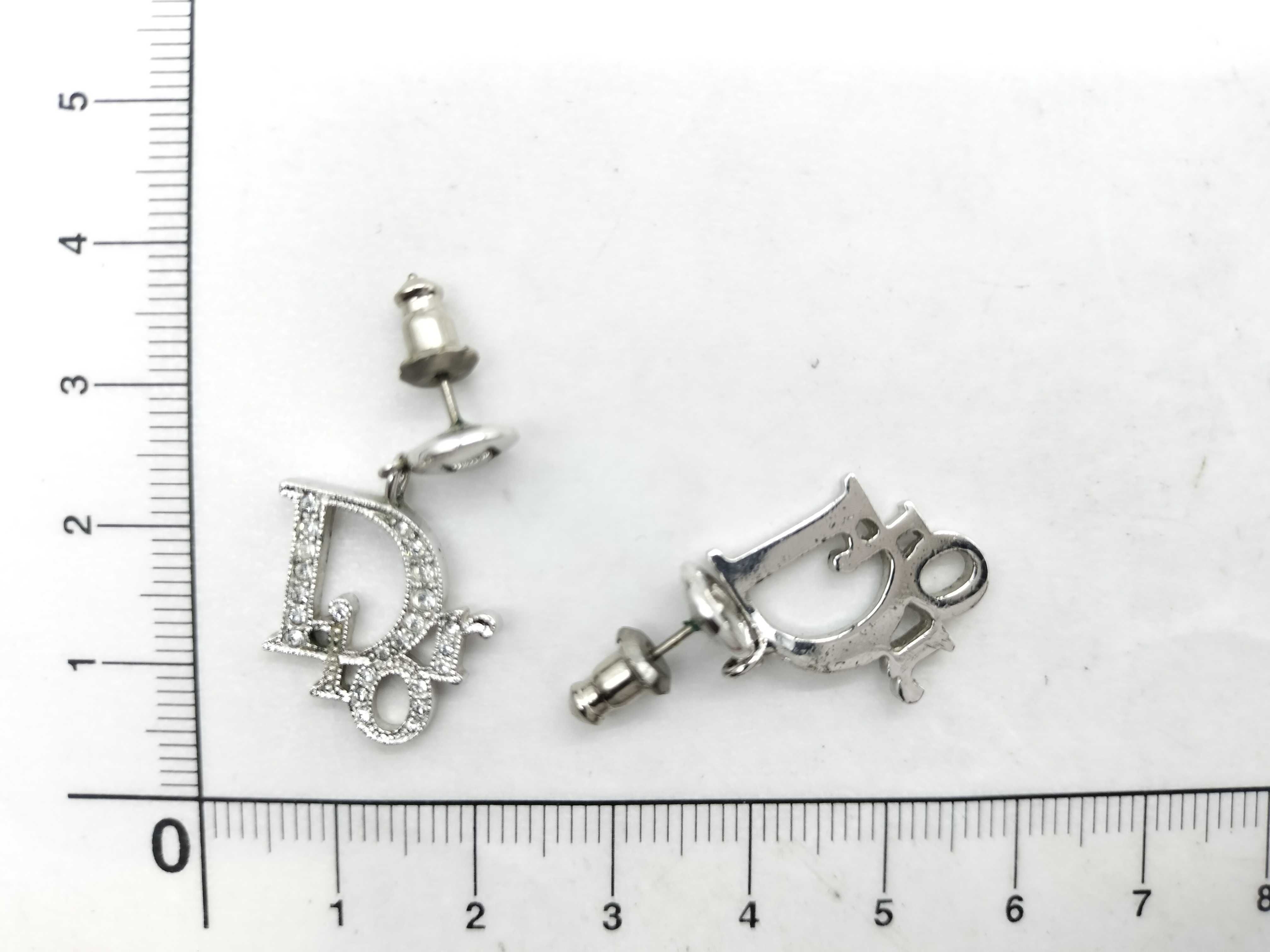 logo rhinestone earrings — view 8
