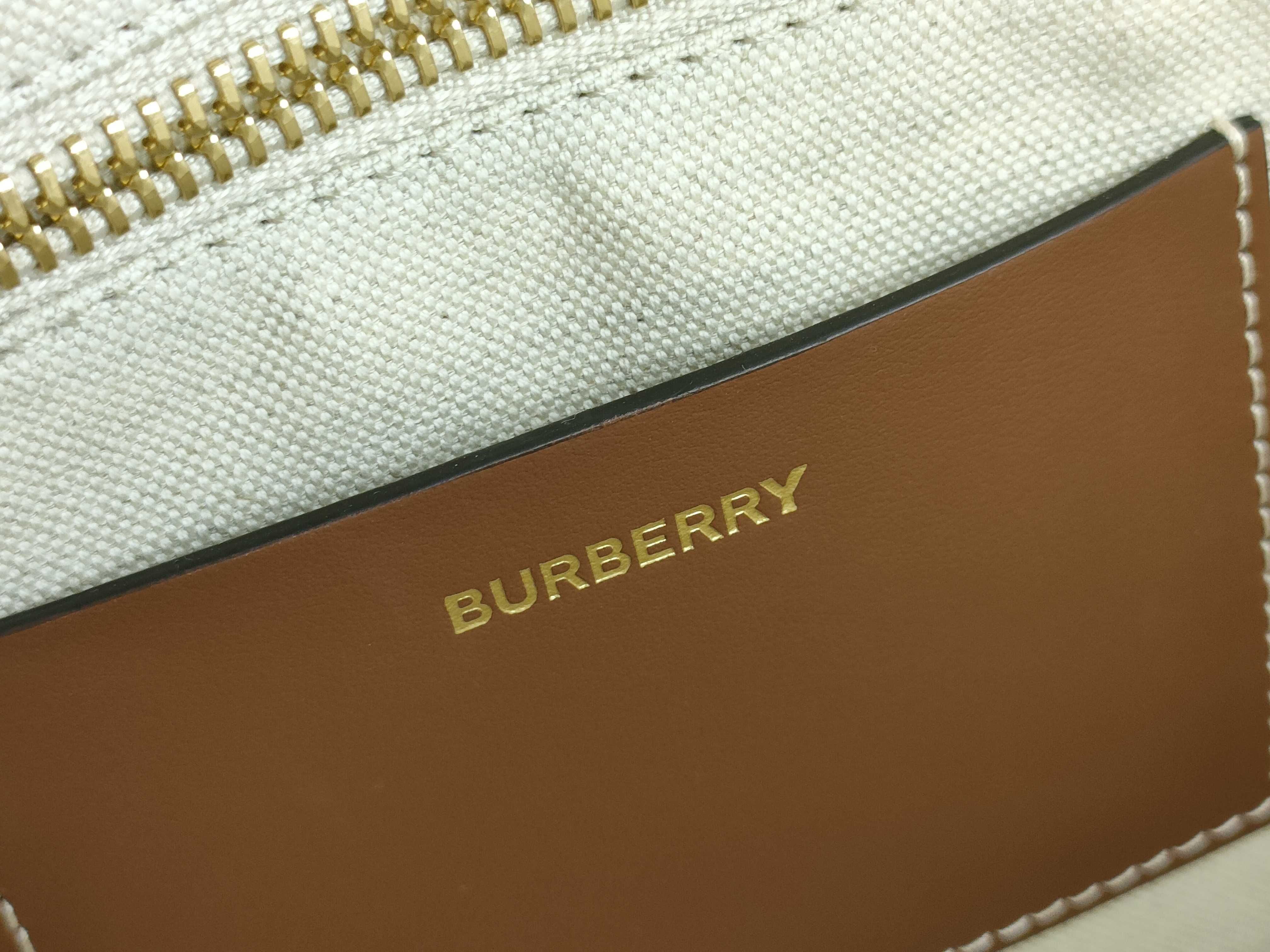 HK - Canvas Beige Leather Brown 2-Way Handbag — view 11