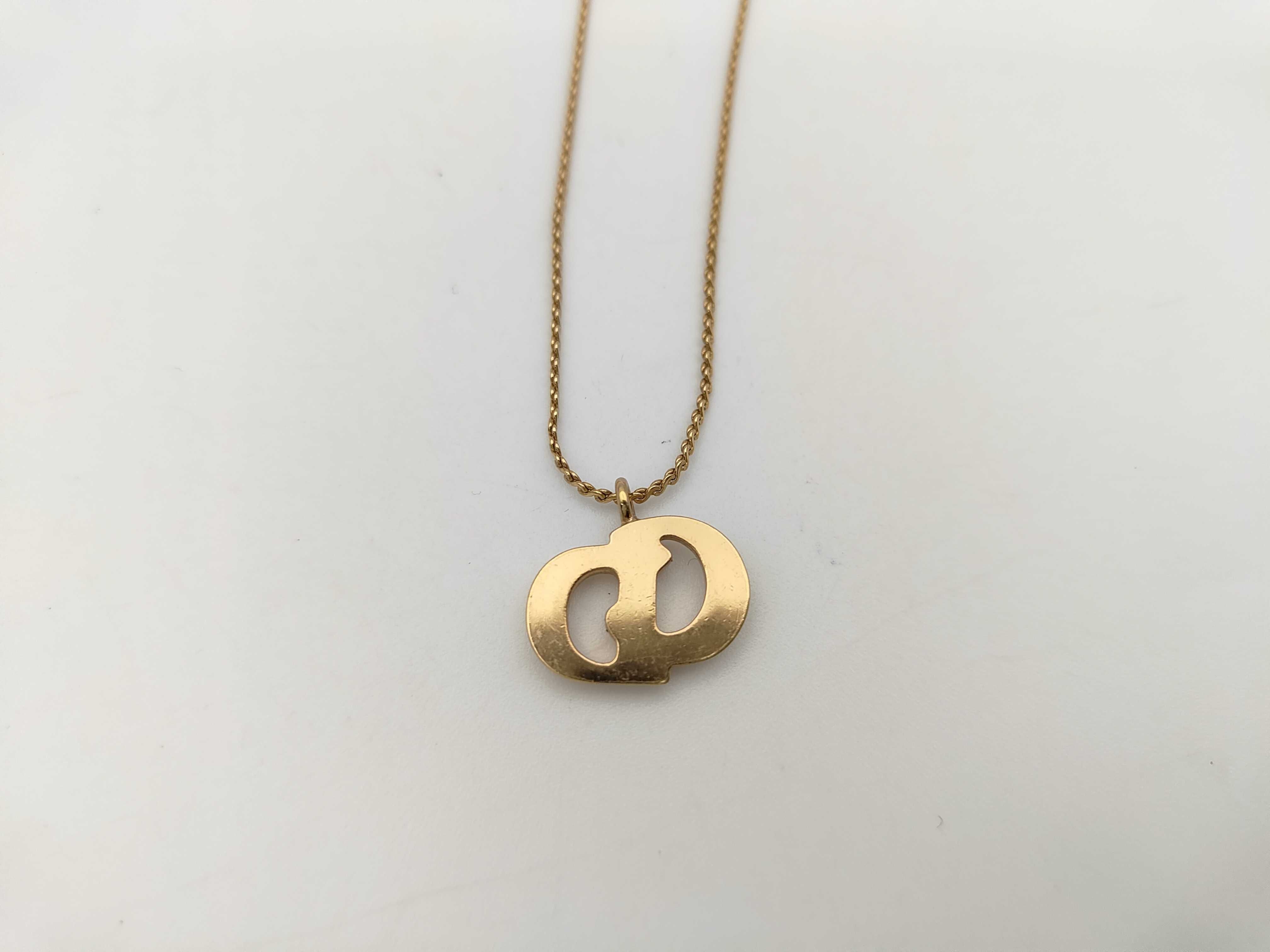 CD logo gold necklace — view 2