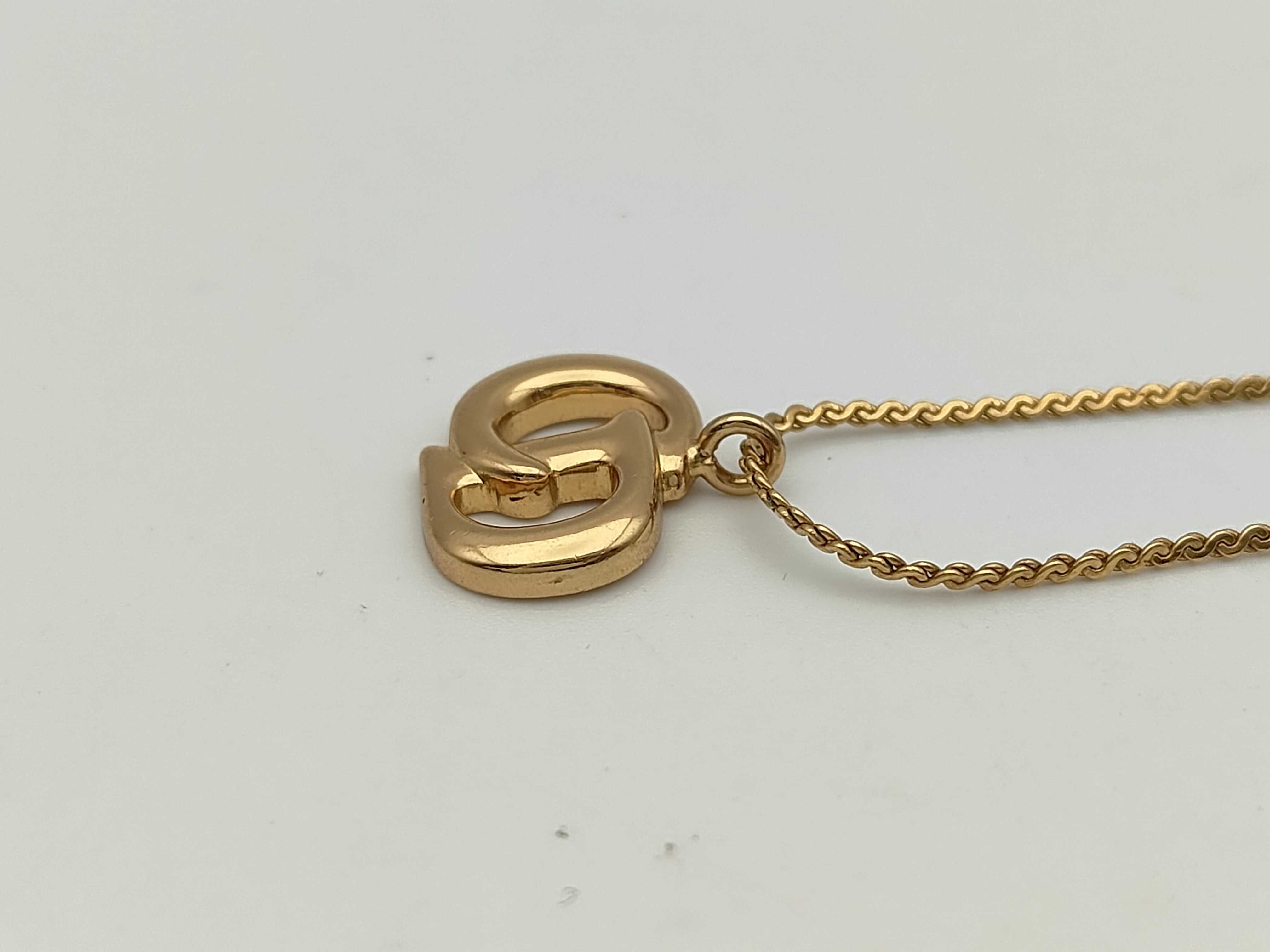 CD logo gold necklace — view 3