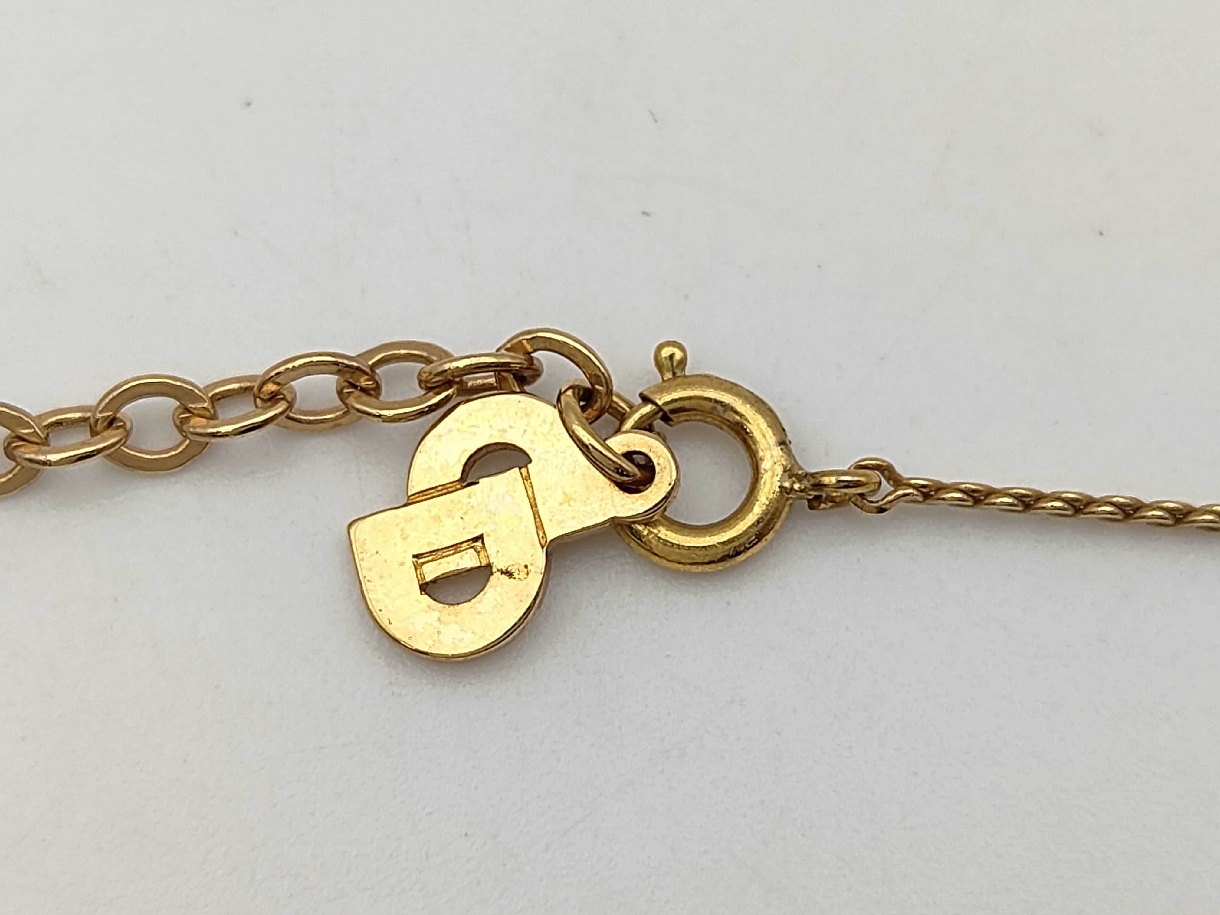 CD logo gold necklace — view 4