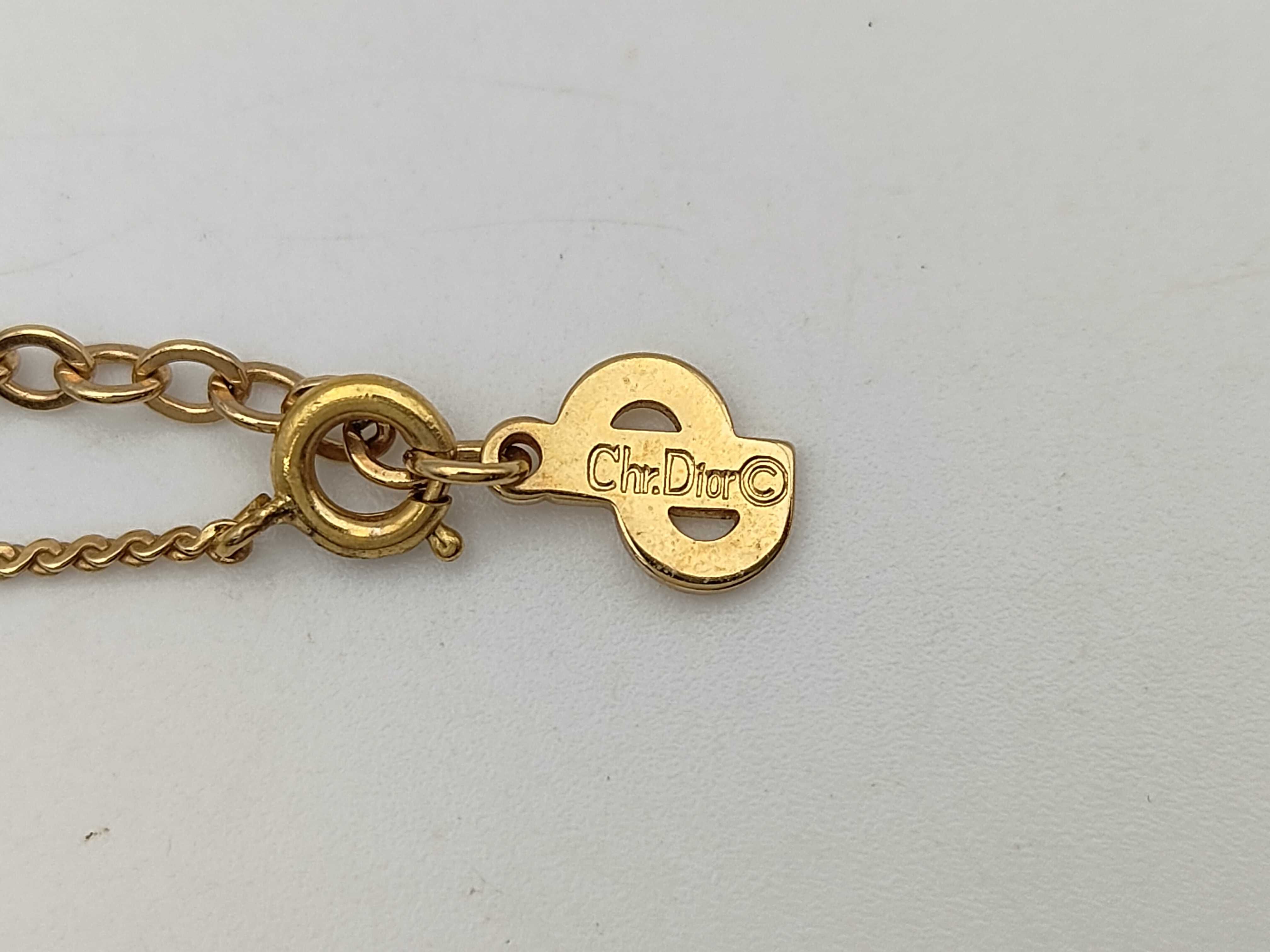 CD logo gold necklace — view 5