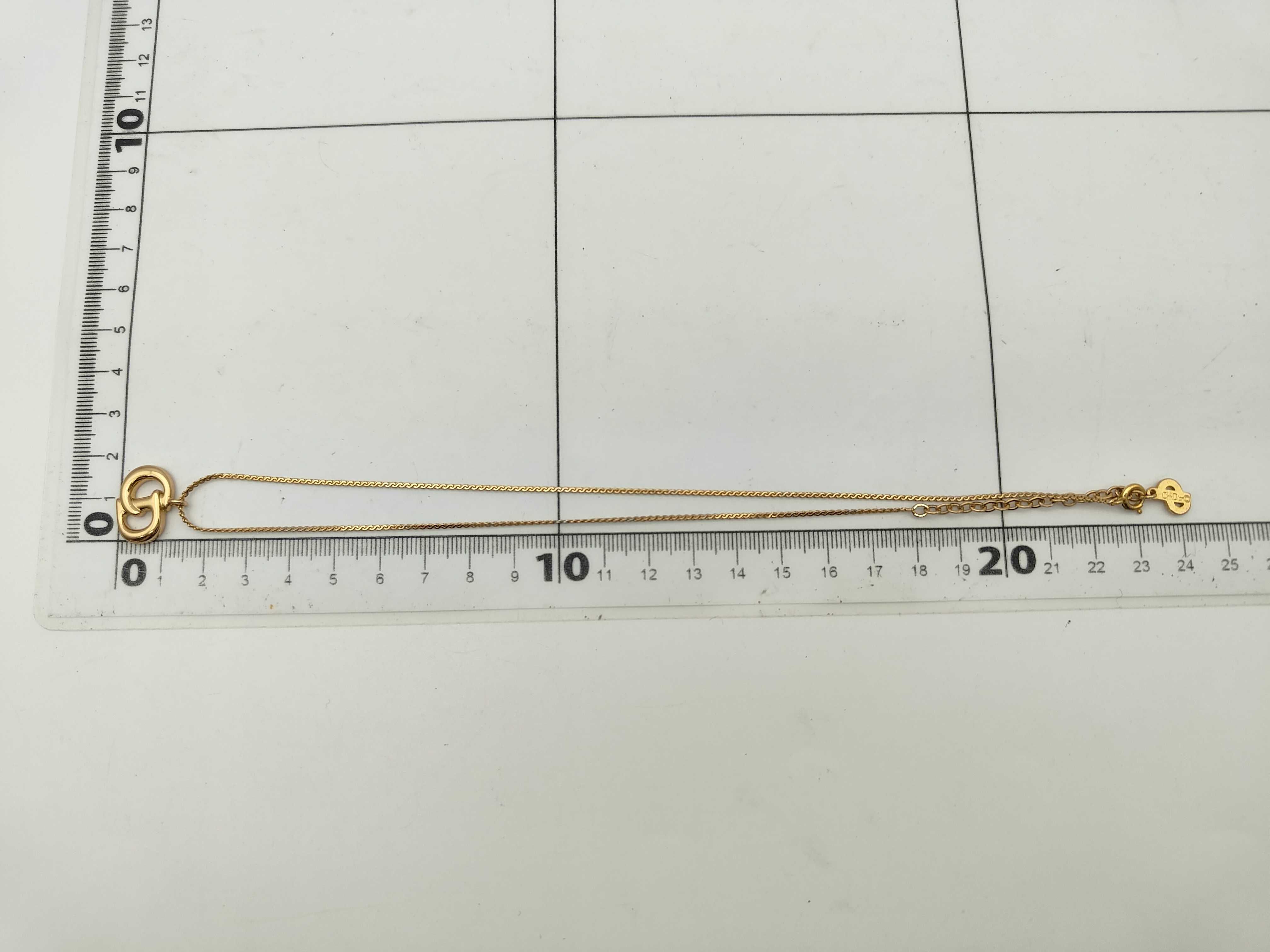CD logo gold necklace — view 6