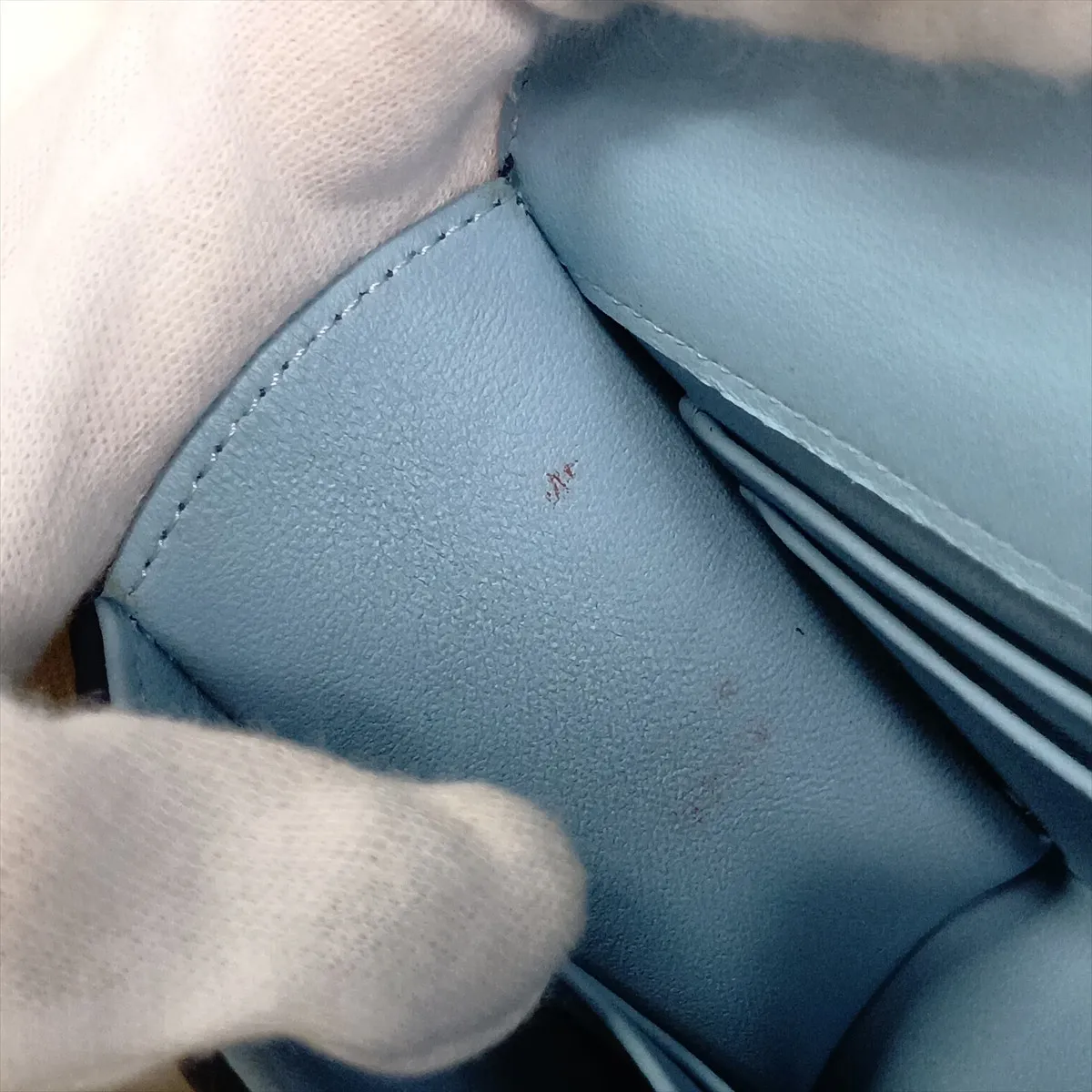 Mini Matelassé Lambskin 2-Way Handbag, Blue with Gold Hardware, P4K1211K, Random Serial Number — view 10