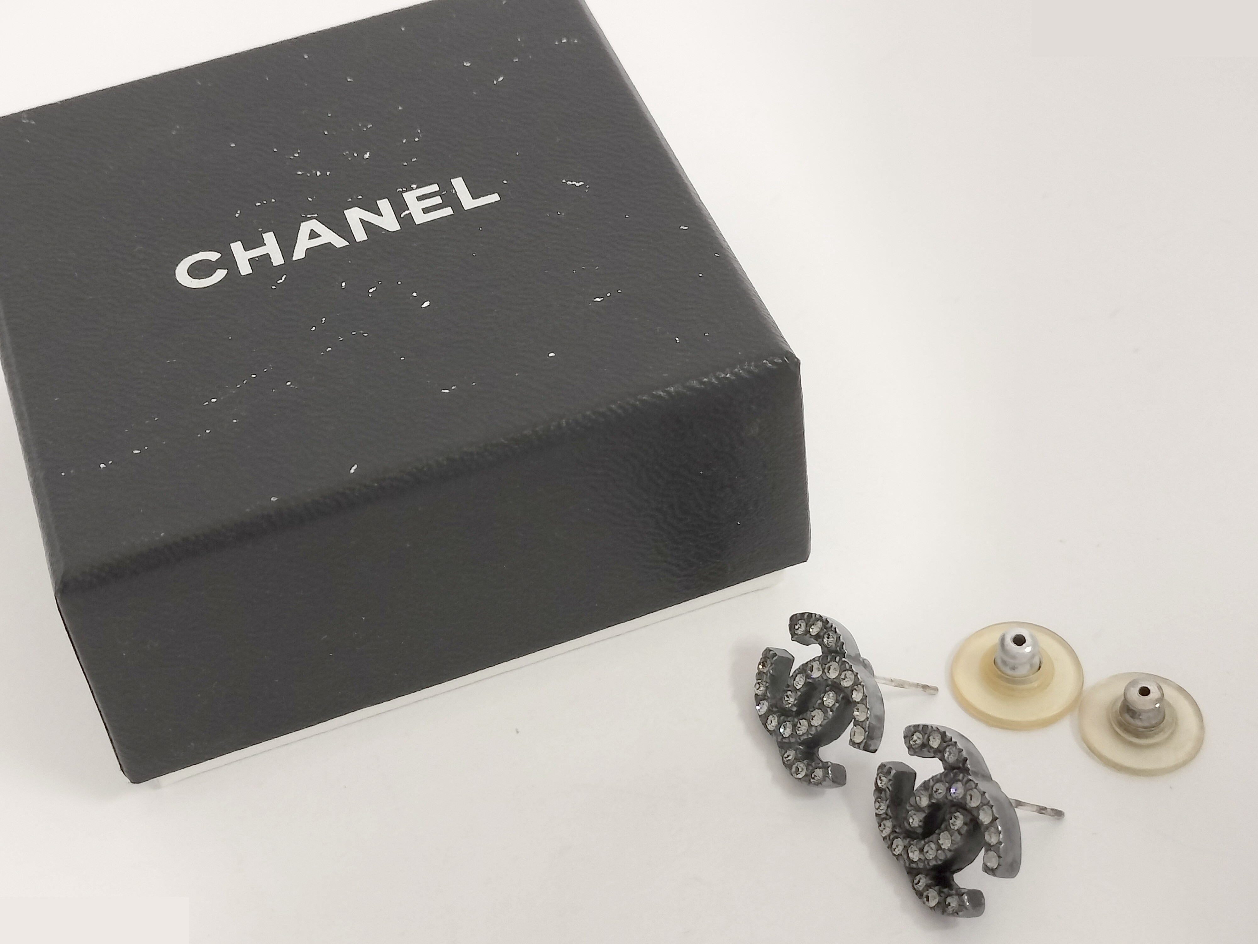 Coco Rhinestone Silver Earrings — view 2