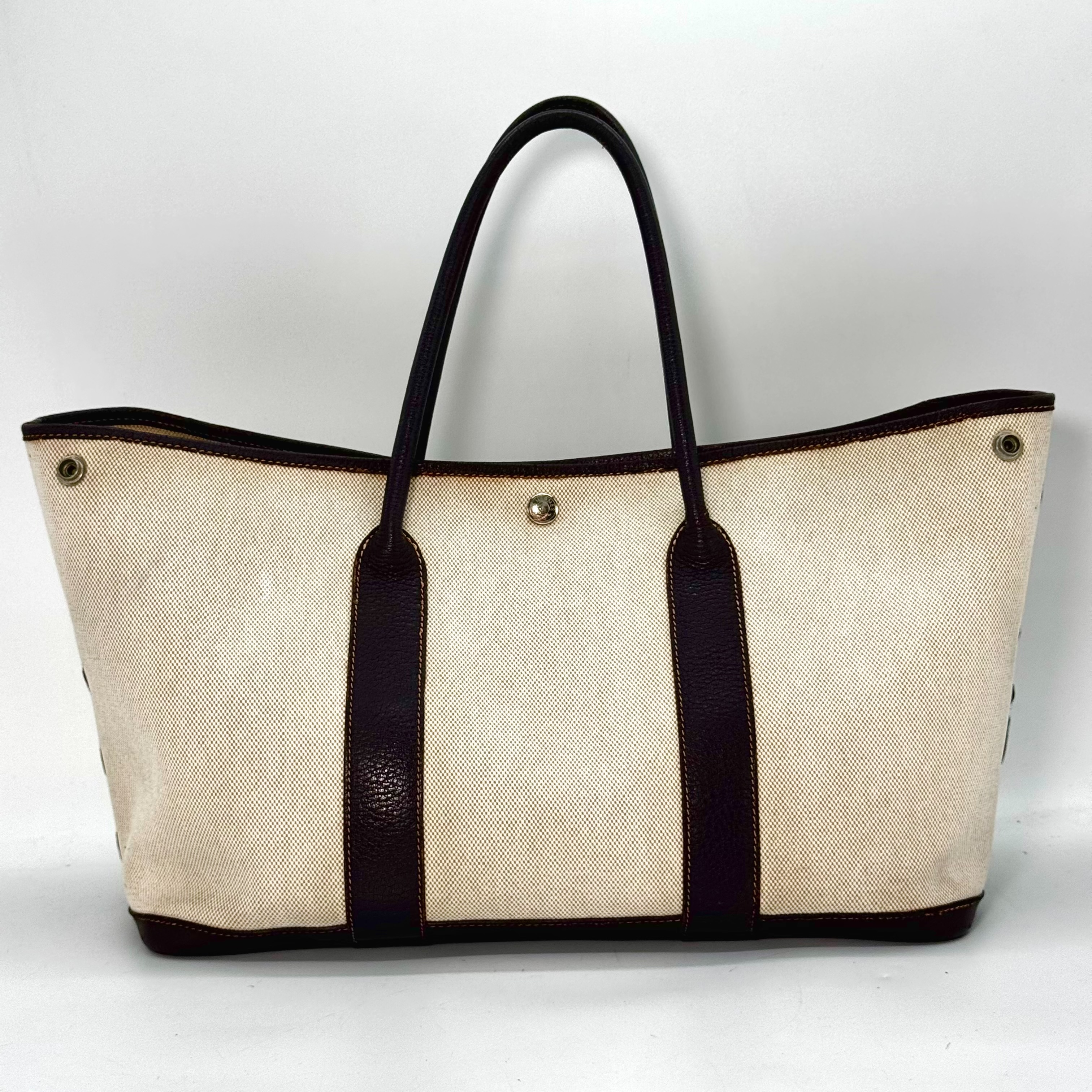 Garden Party Toile H Marron Brown PM Tote Bag — view 2