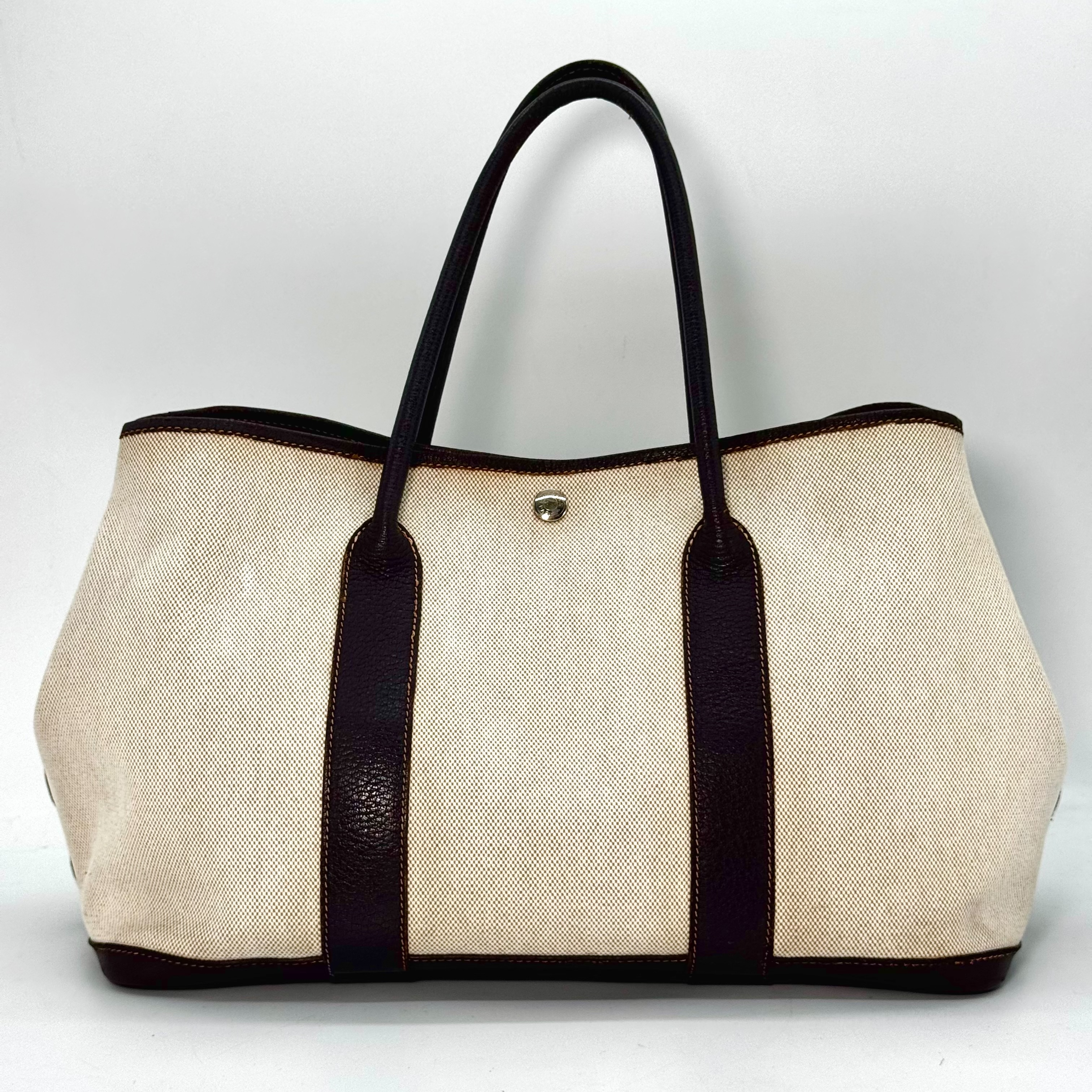 Garden Party Toile H Marron Brown PM Tote Bag — view 3
