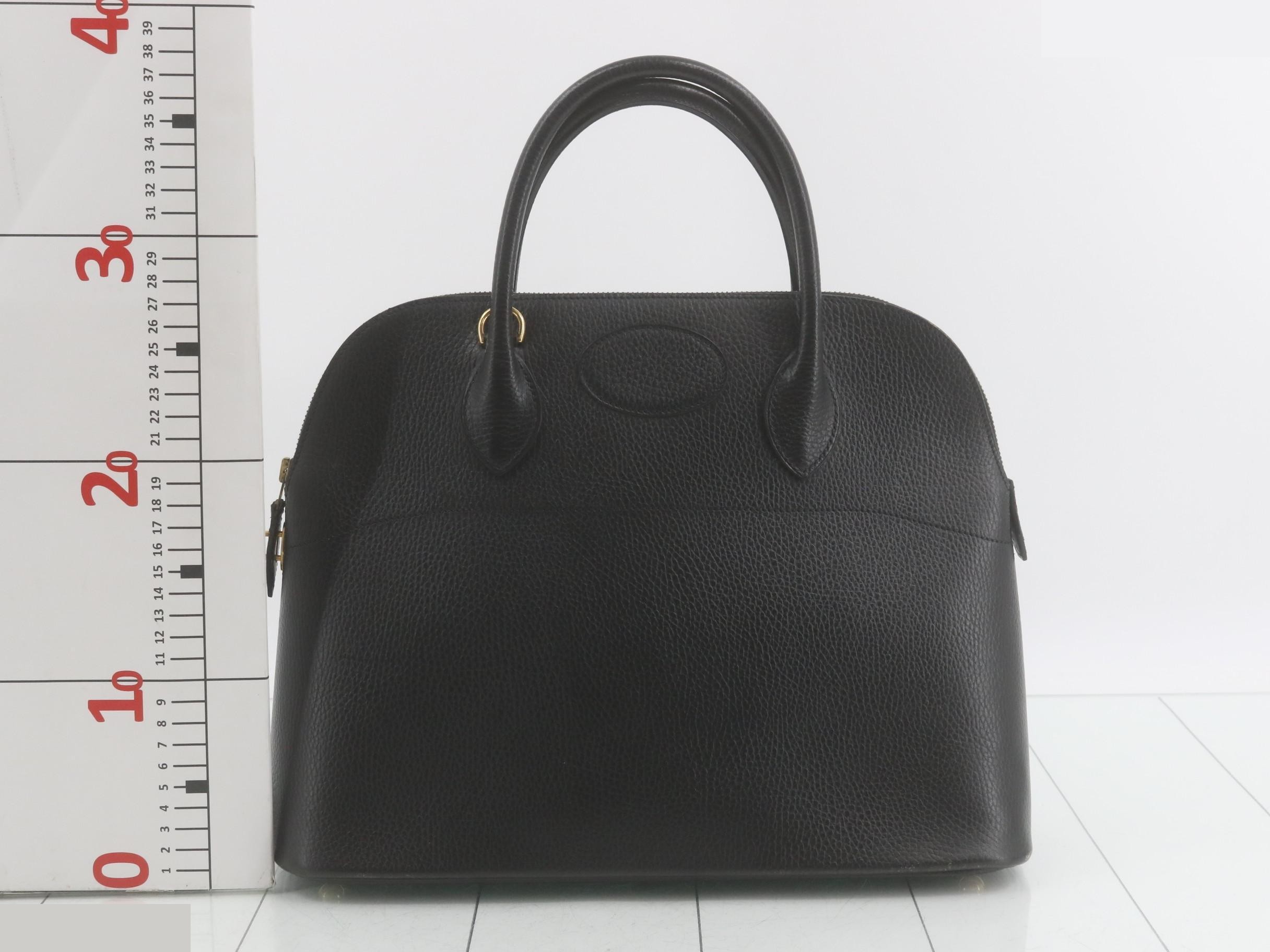 Bolide bag, B stamp, black, Veau Swift leather, 2-way handle, gold hardware. — view 2