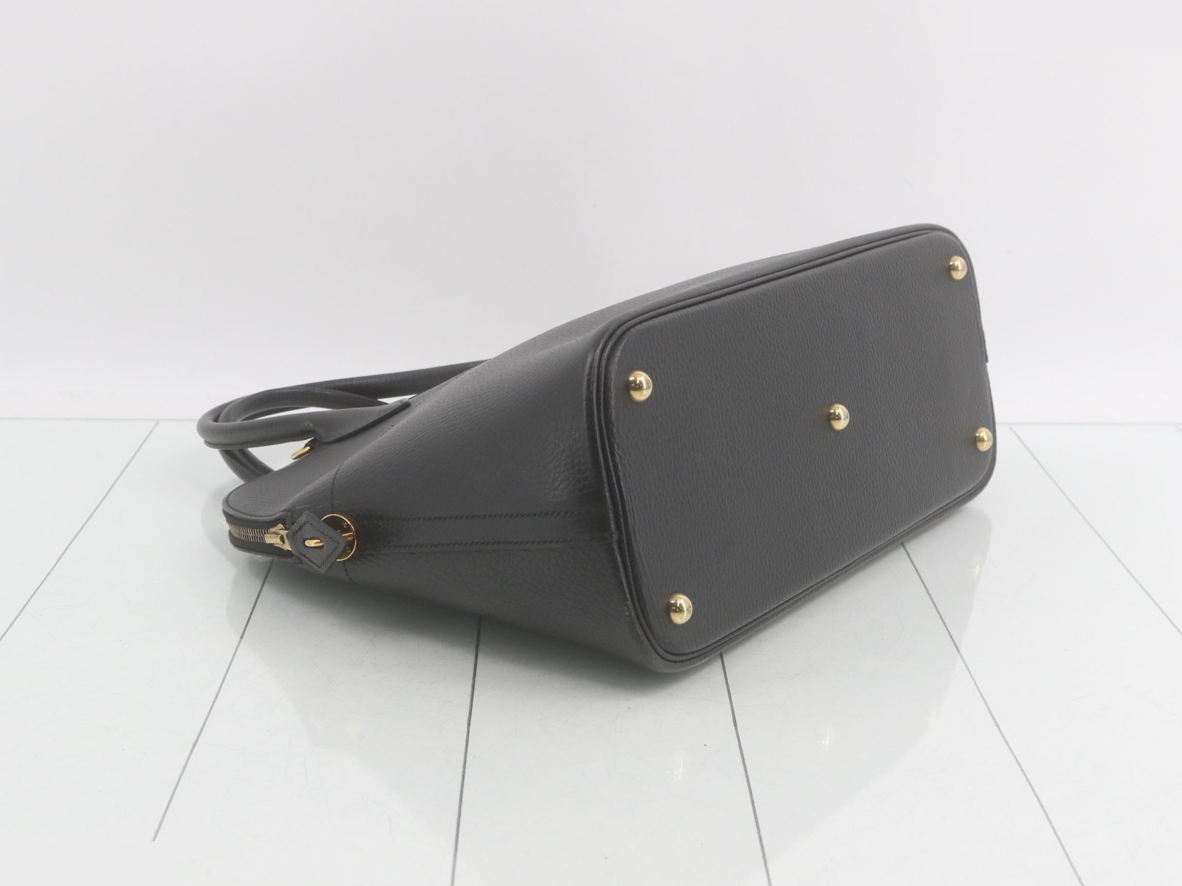 Bolide bag, B stamp, black, Veau Swift leather, 2-way handle, gold hardware. — view 6