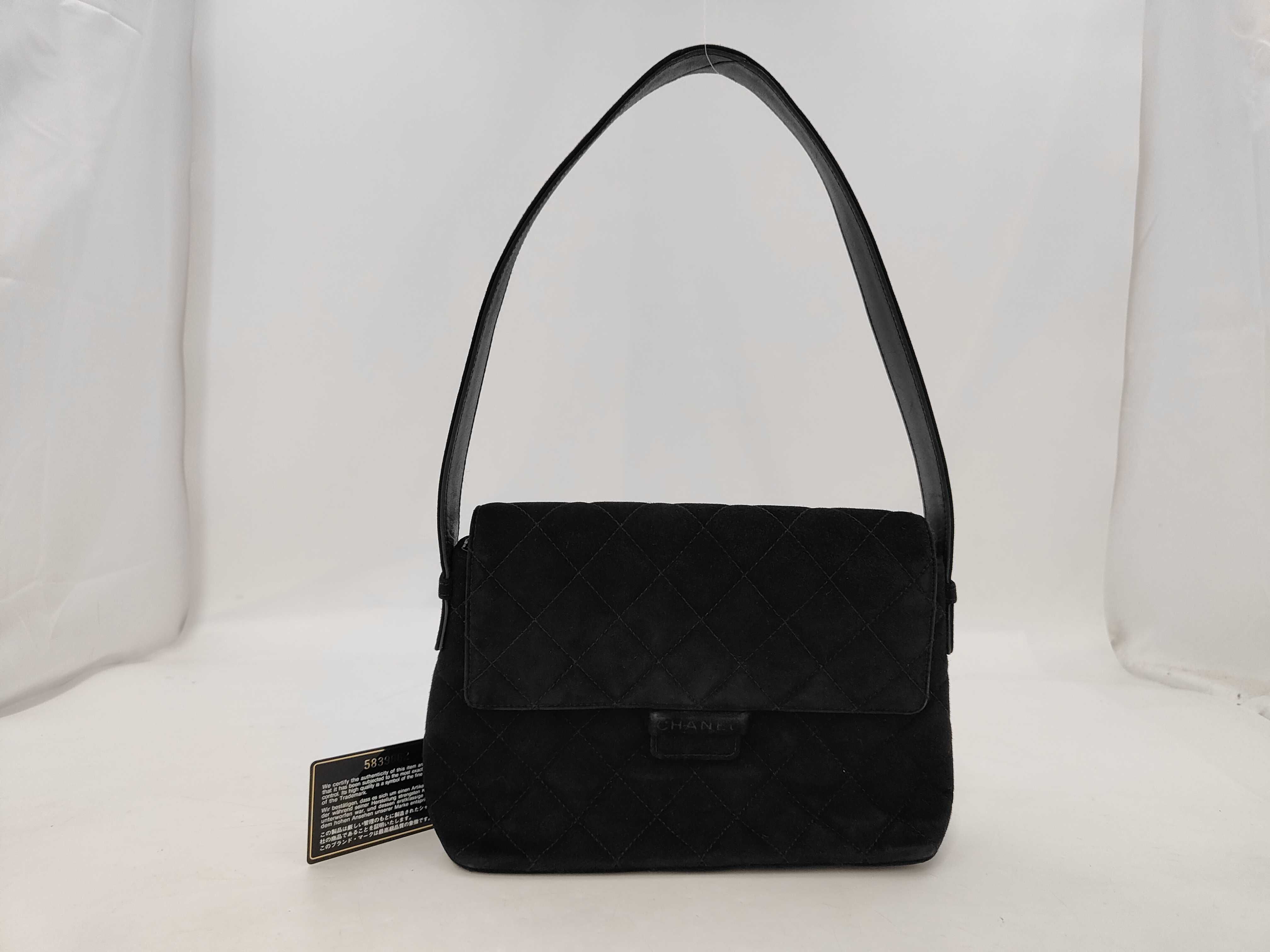 One-Shoulder Suede Black GP Shoulder Bag
