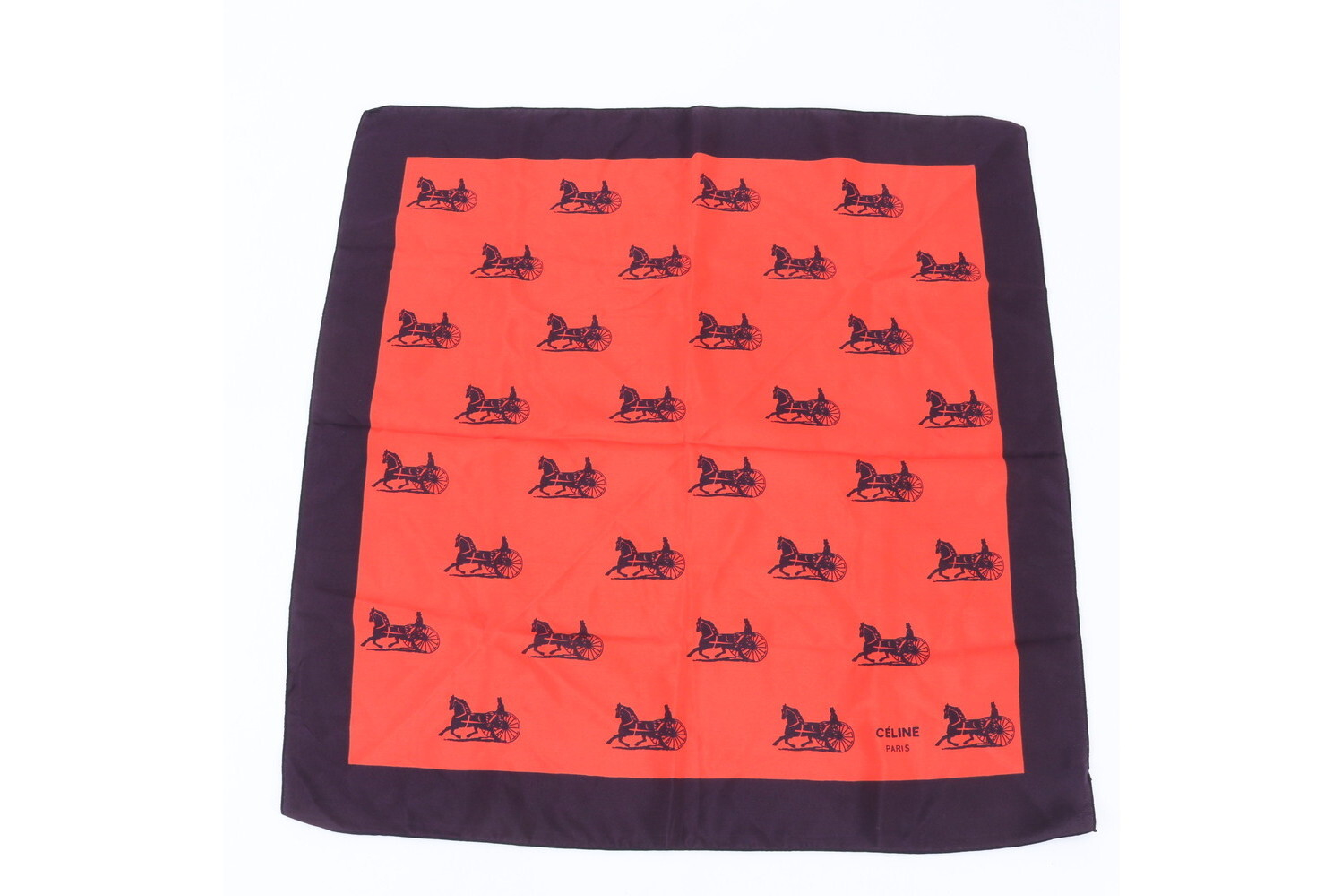 tag attached, 100% silk scarf, carriage design, and other accessories.