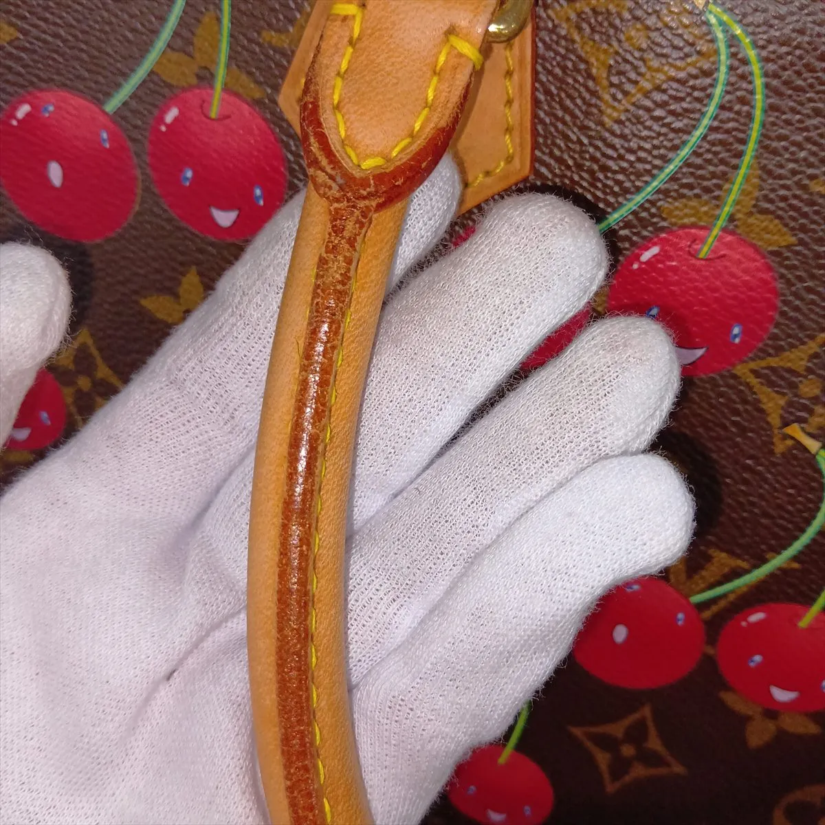 Monogram Cherry Sac Plat M95010 MI0045 Brown x Red — view 11