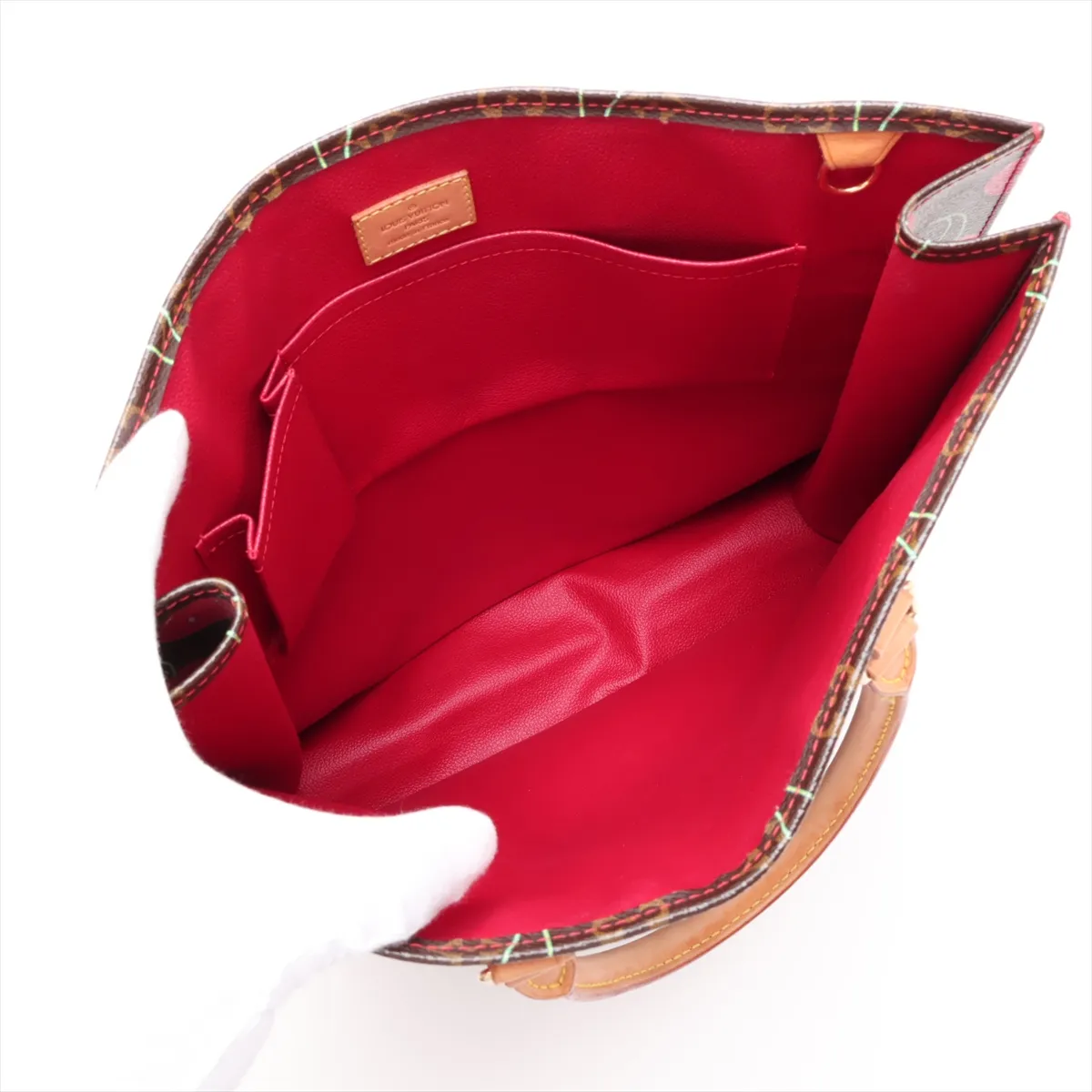Monogram Cherry Sac Plat M95010 MI0045 Brown x Red — view 7