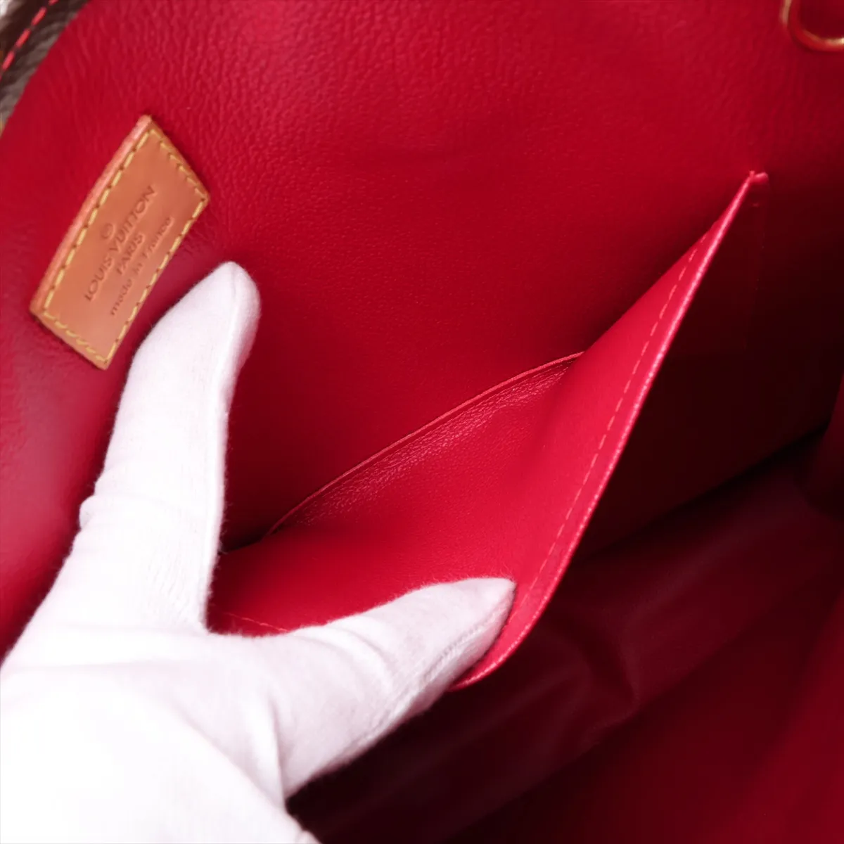 Monogram Cherry Sac Plat M95010 MI0045 Brown x Red — view 8