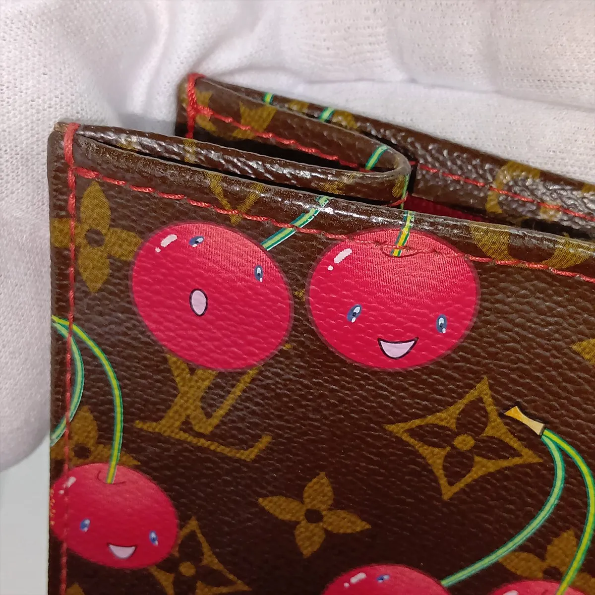 Monogram Cherry Sac Plat M95010 MI0045 Brown x Red — view 10
