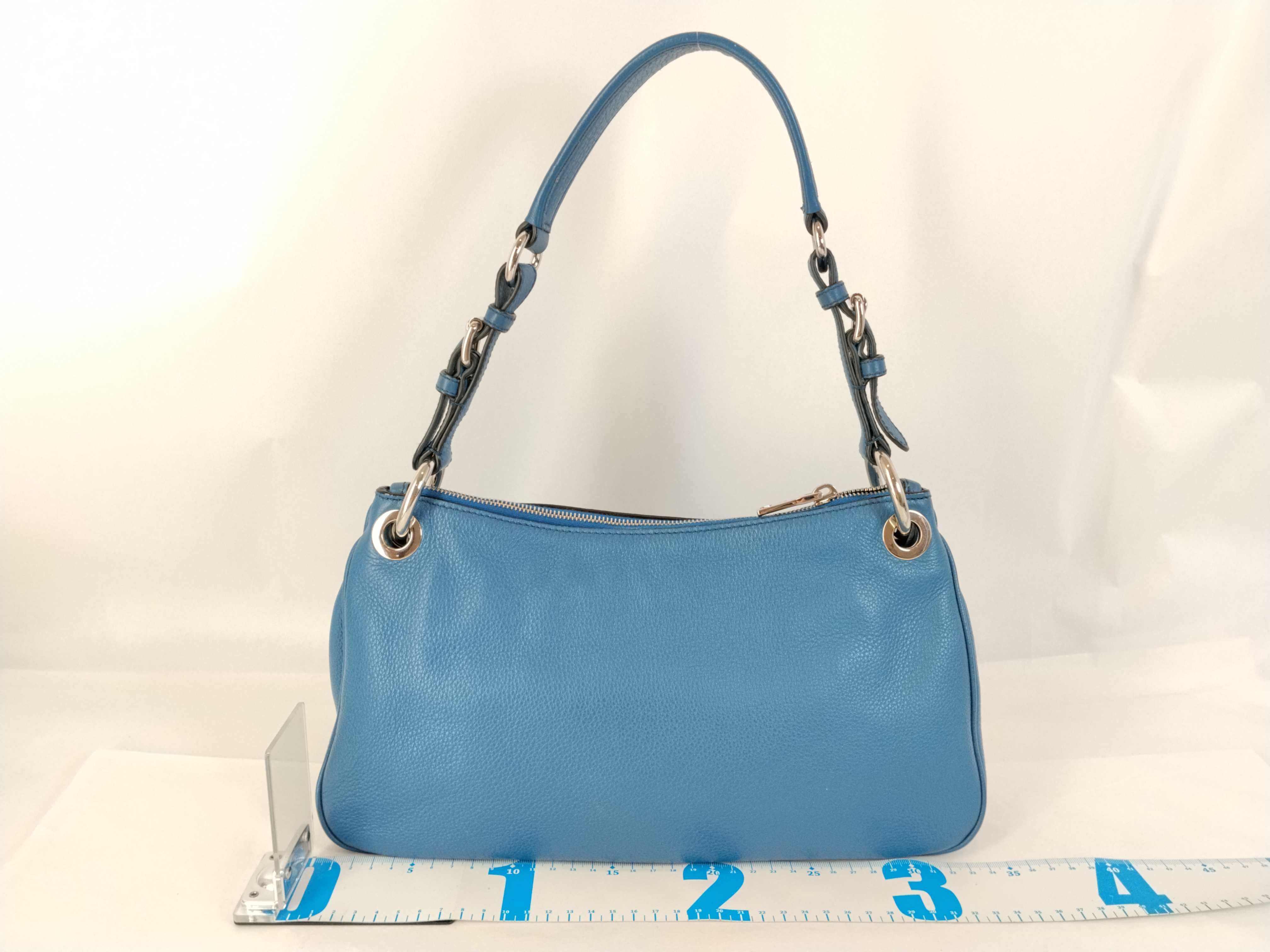 Leather Blue One-Shoulder Bag — view 2