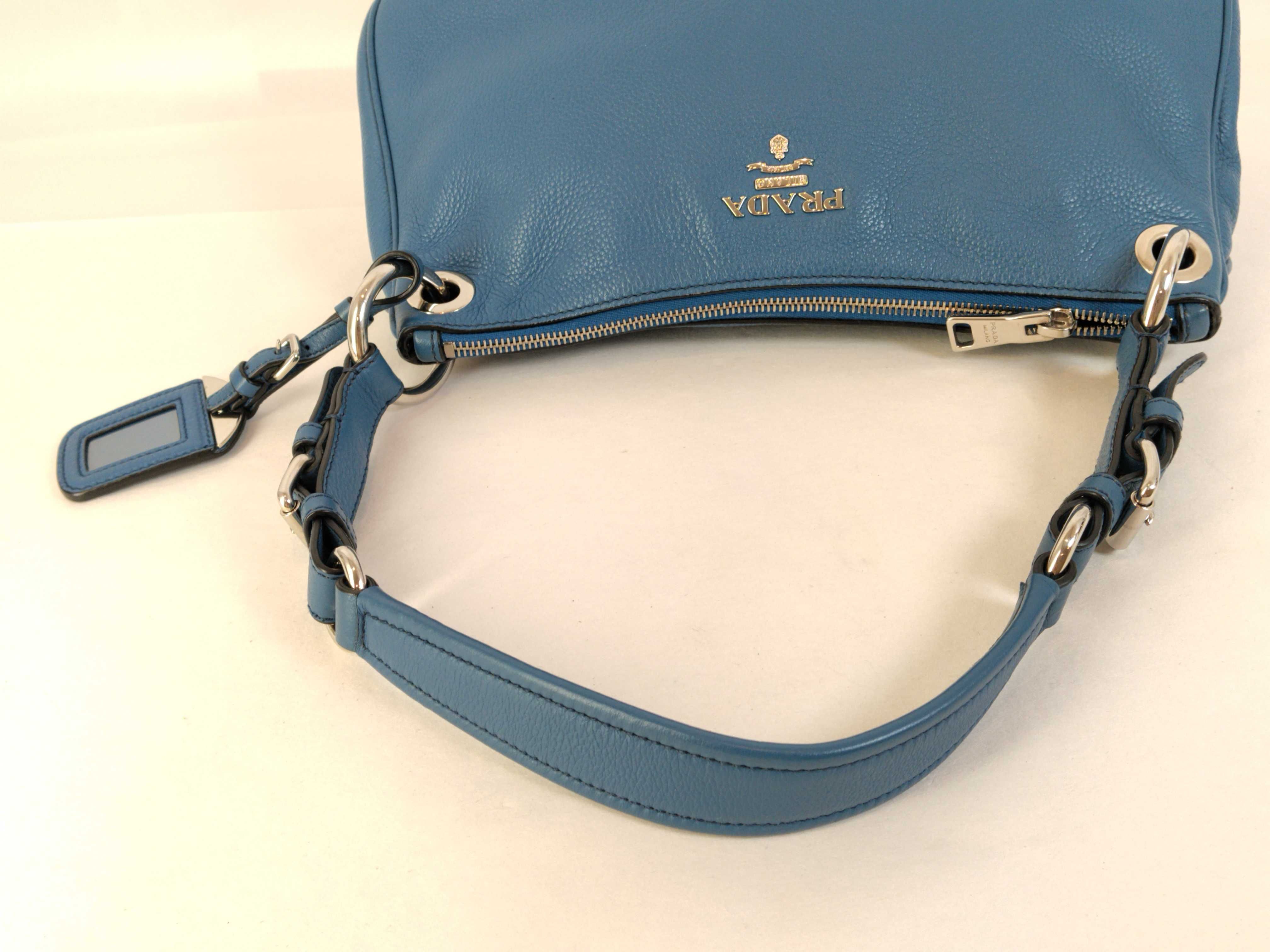 Leather Blue One-Shoulder Bag — view 3