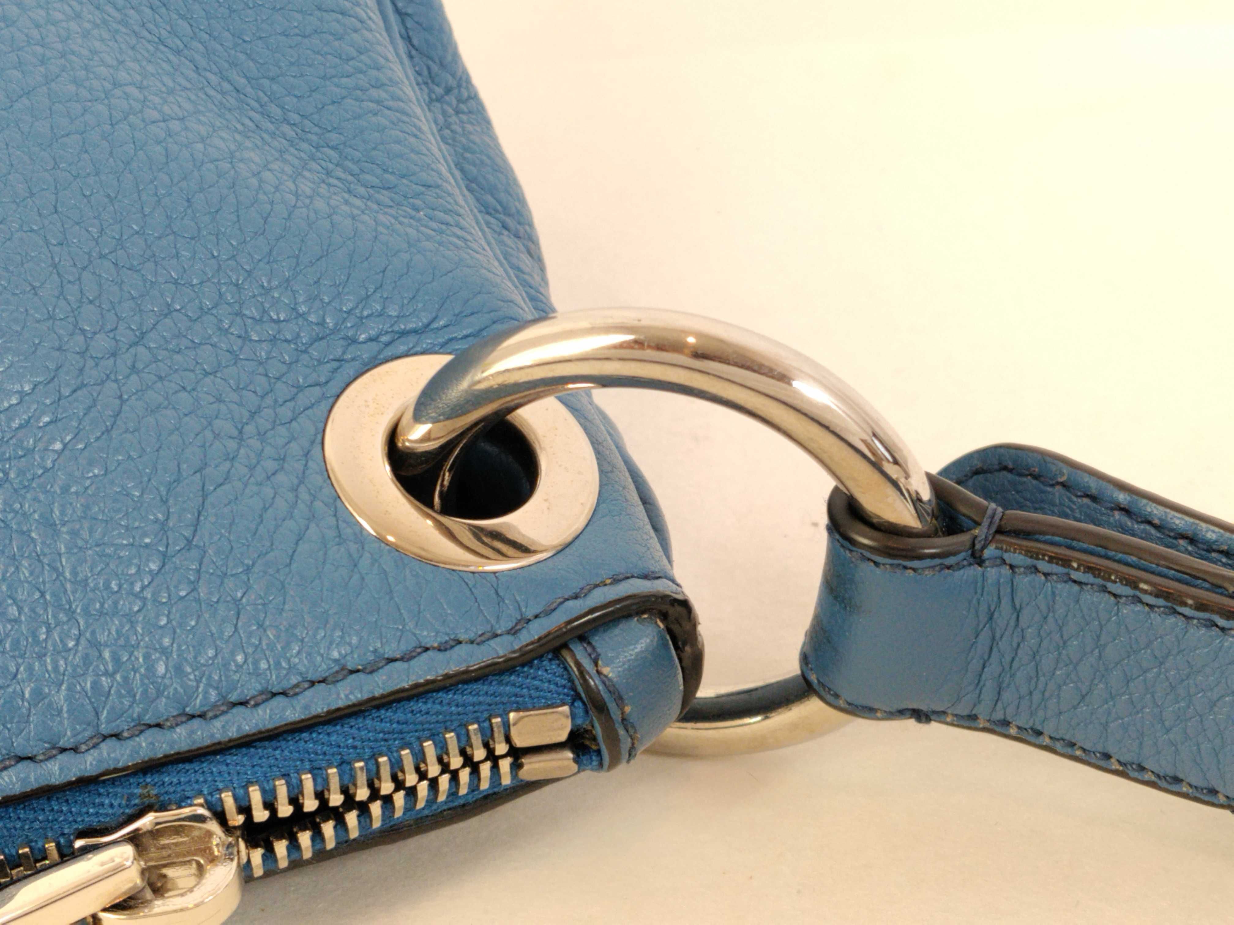 Leather Blue One-Shoulder Bag — view 6