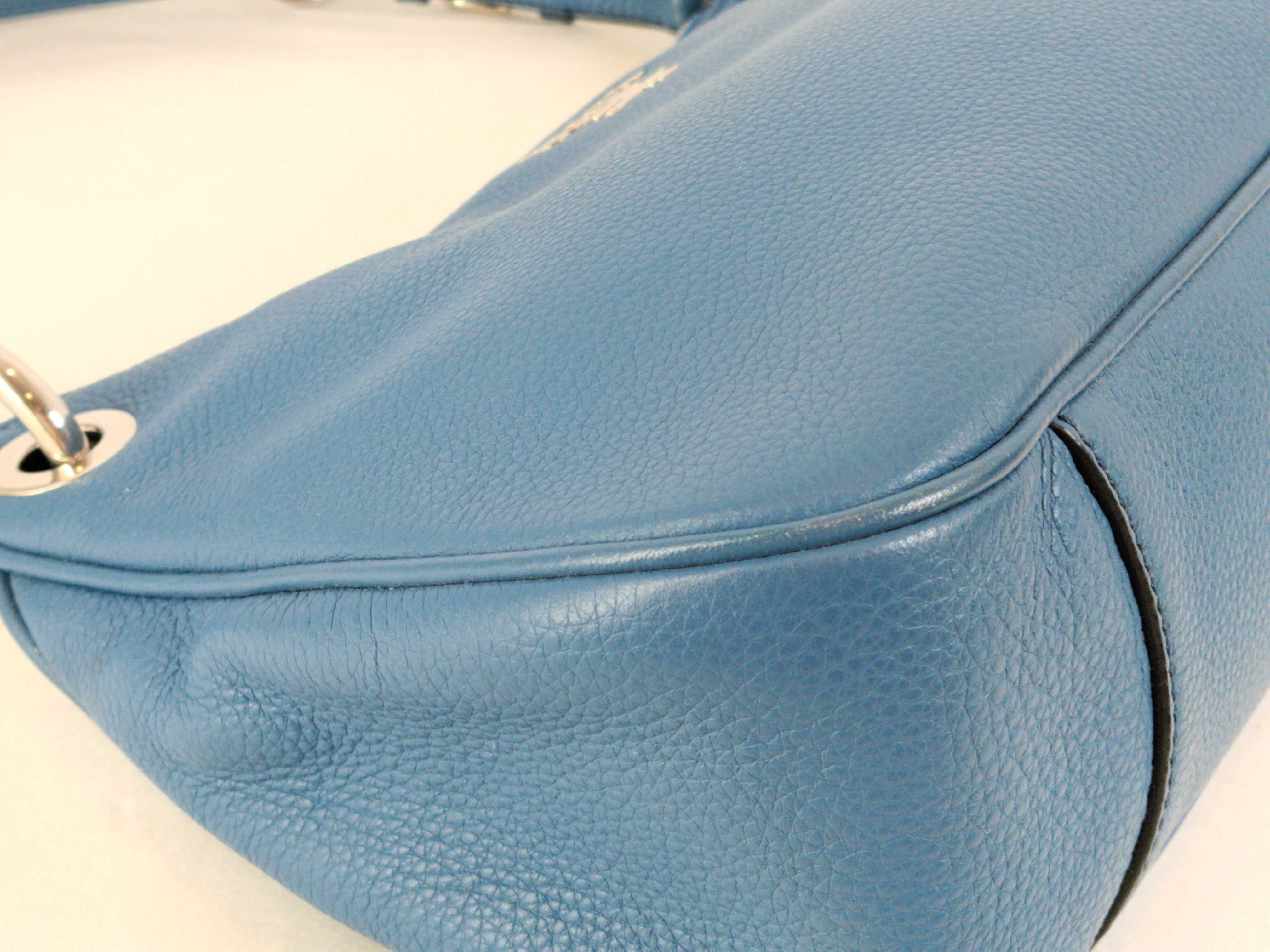 Leather Blue One-Shoulder Bag — view 7