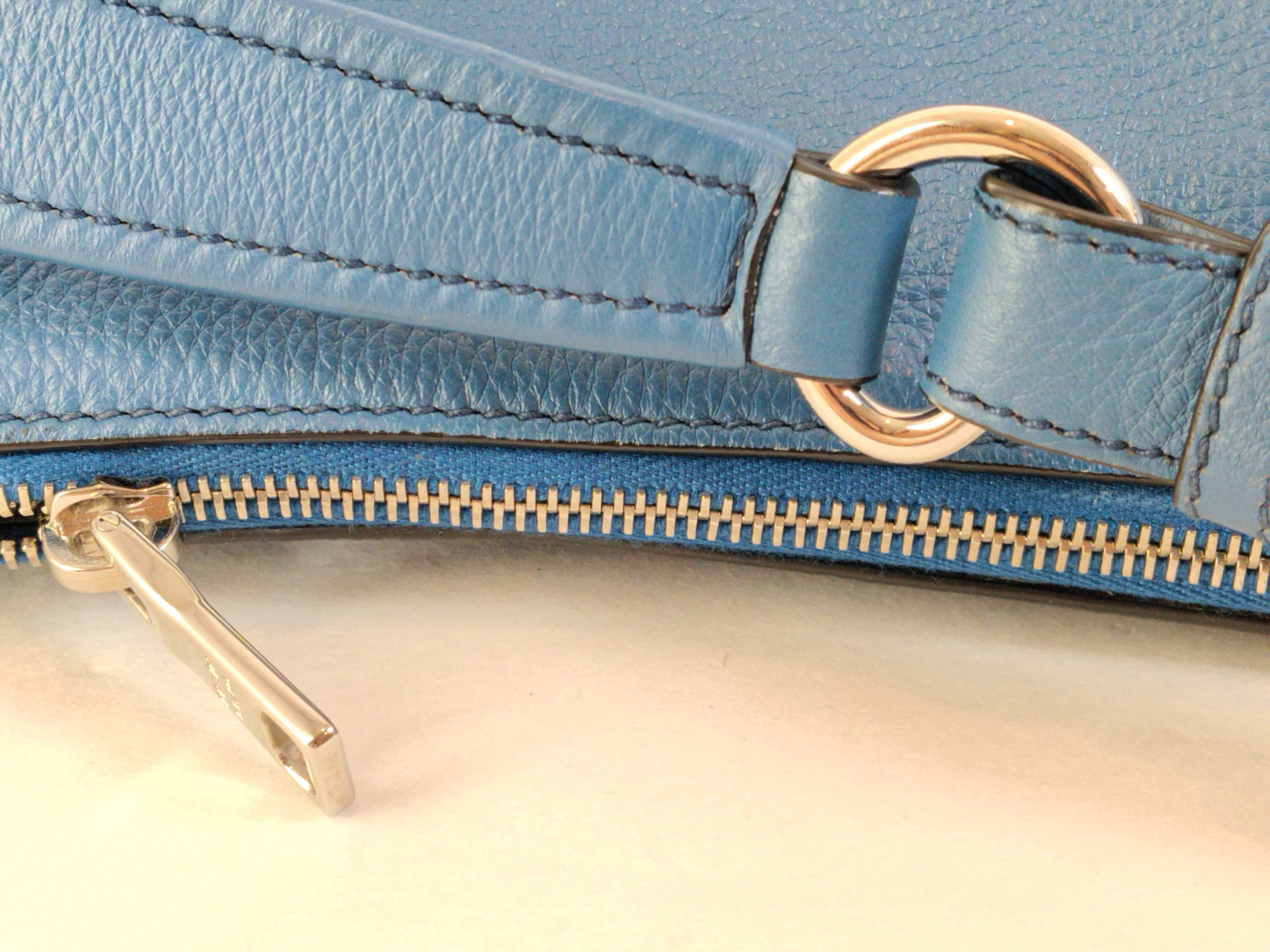 Leather Blue One-Shoulder Bag — view 9