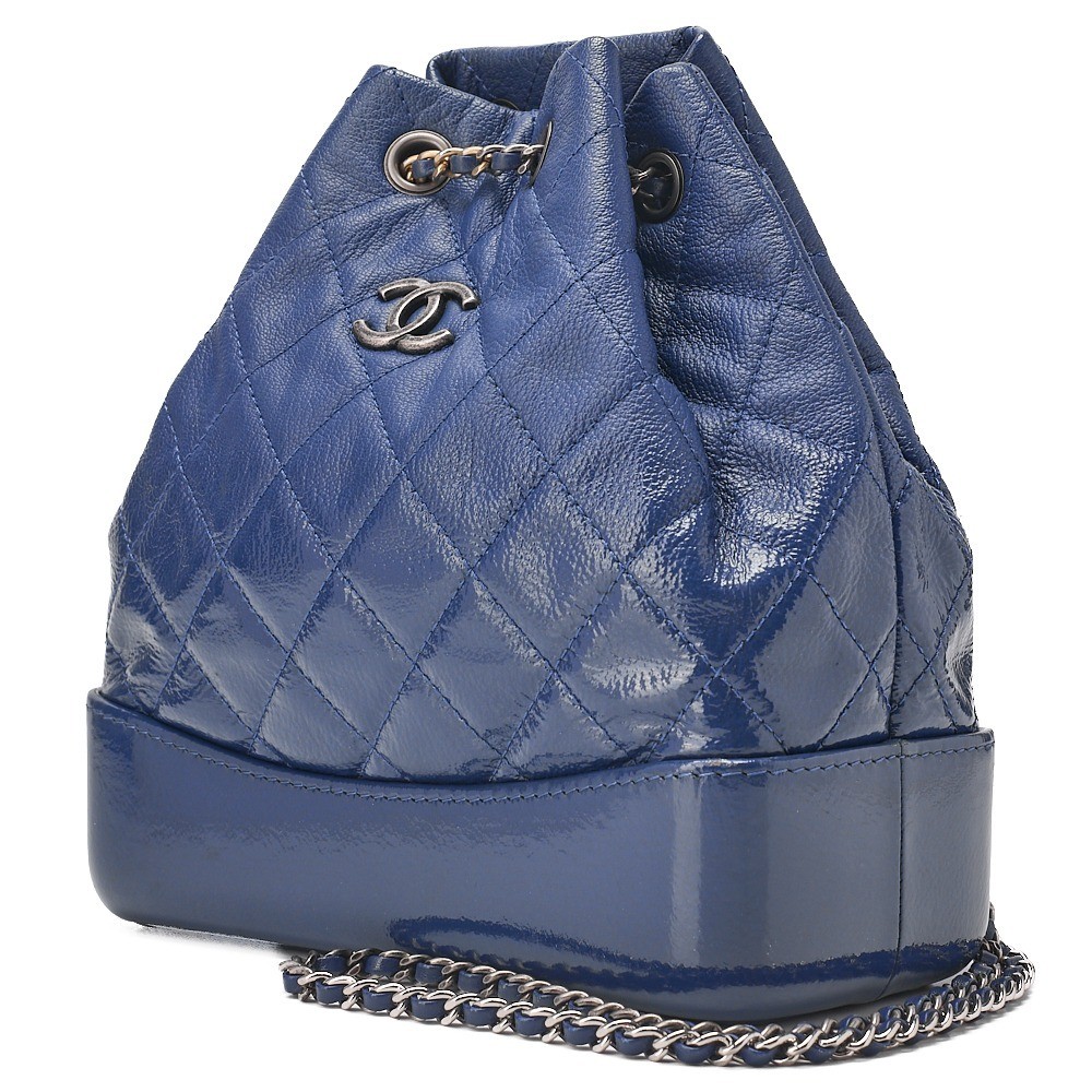 Gabriel Chain Backpack, Blue, Silver x Gold Hardware, Serial Number 25 — view 3
