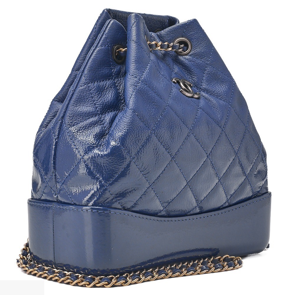 Gabriel Chain Backpack, Blue, Silver x Gold Hardware, Serial Number 25 — view 4