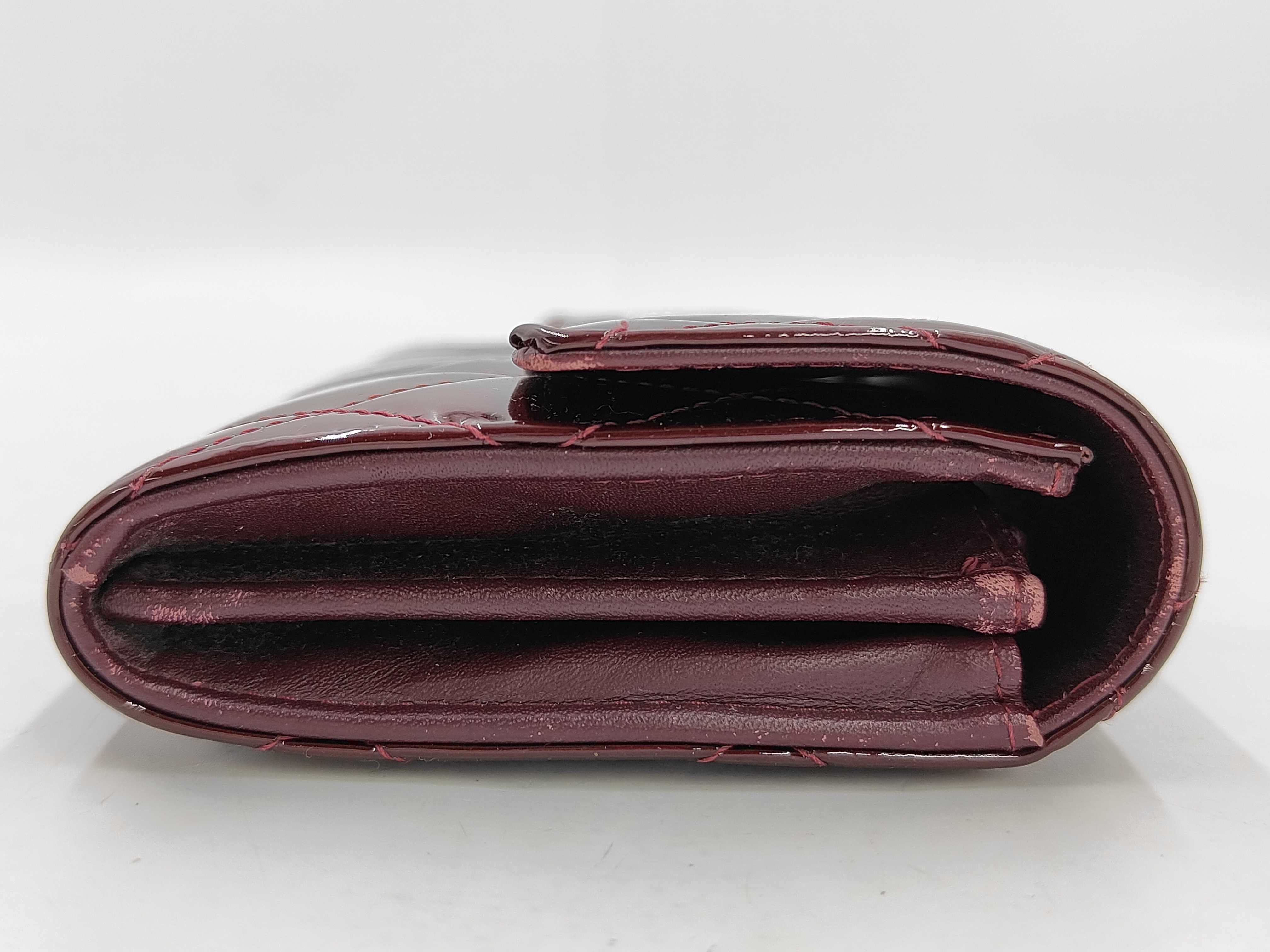 Matelassé Long Wallet, Enamel, Red — view 4