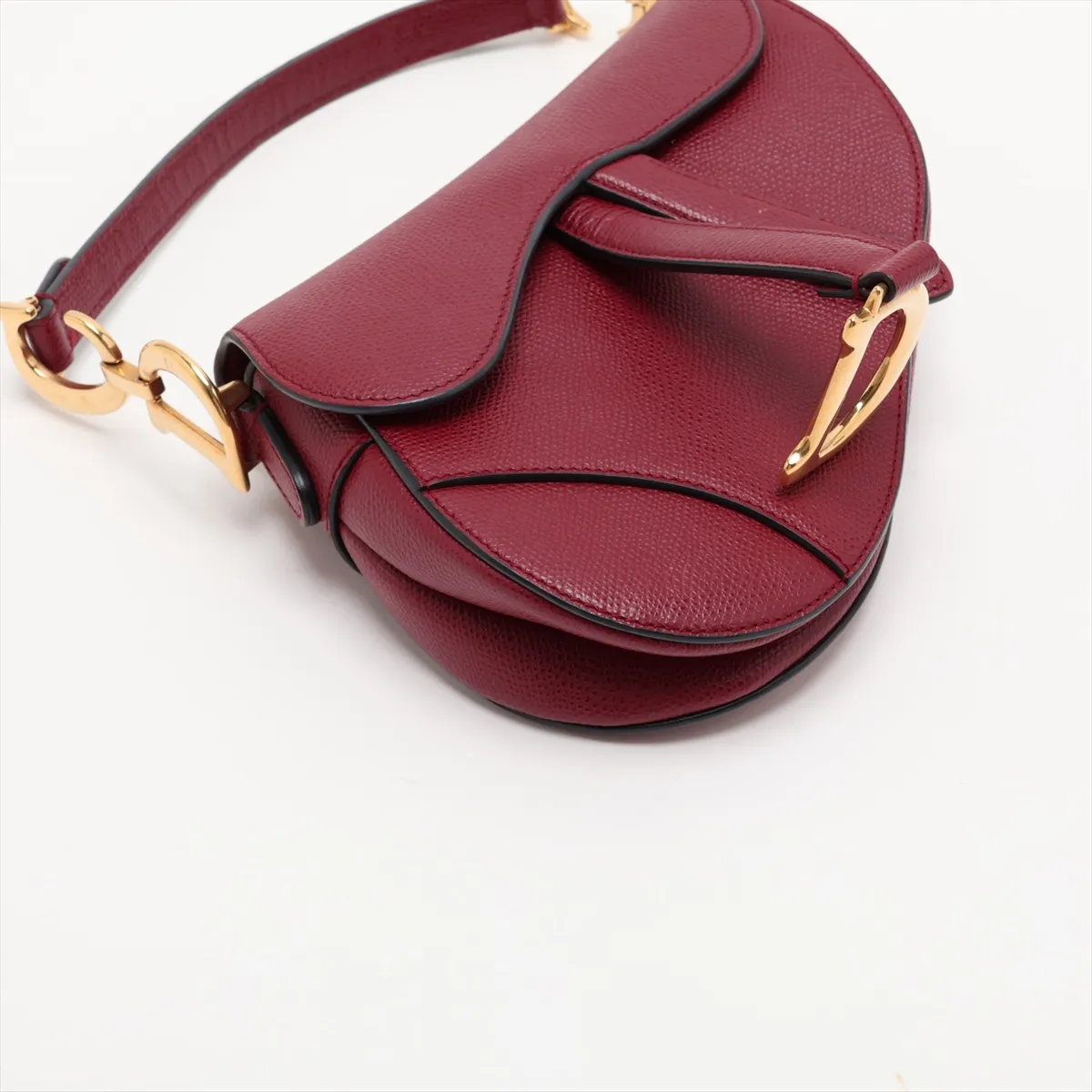 Saddle Bag Leather Handbag Bordeaux — view 4